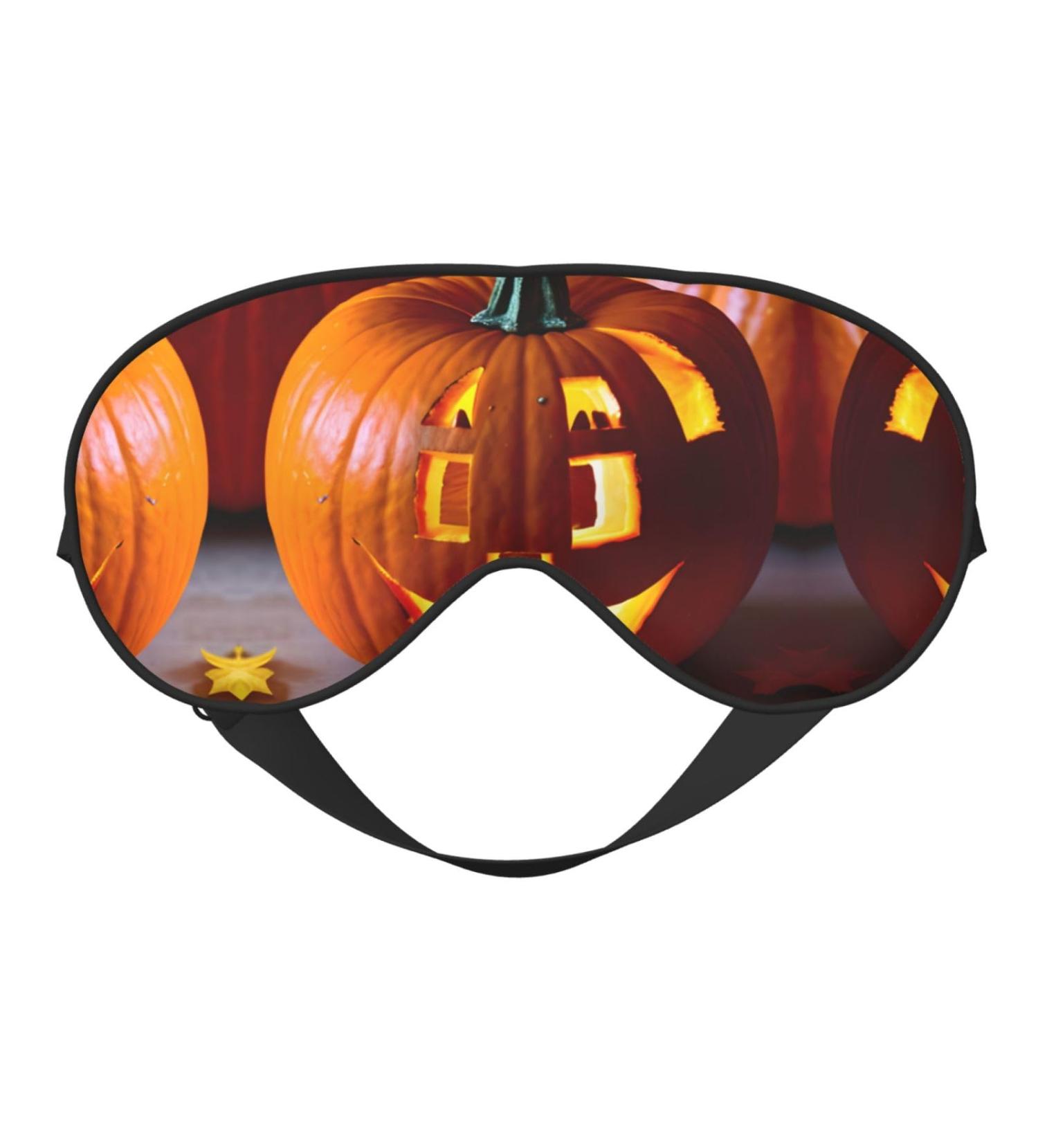 Fall Pumpkin Print Ultra-Soft Eye Mask - Light-Blocking for Comfortable Restful Sleep | International Shipping Available - Buy Online on GoSupps.com