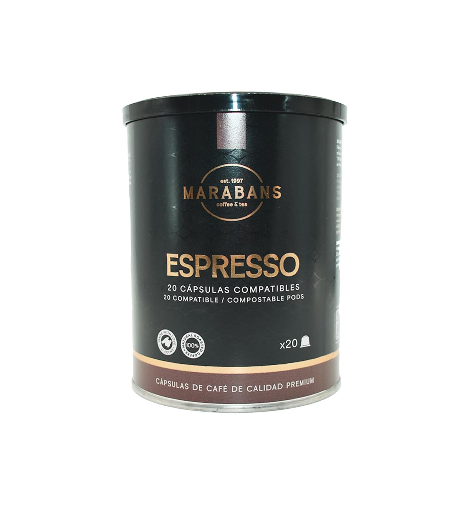  Marabans Coffee & Tea Marabans Origins coffee capsules. Jar of 20 capsules 5.8 grams each. Suitable for Nespresso coffee machines. - Buy Online on GoSupps.com
