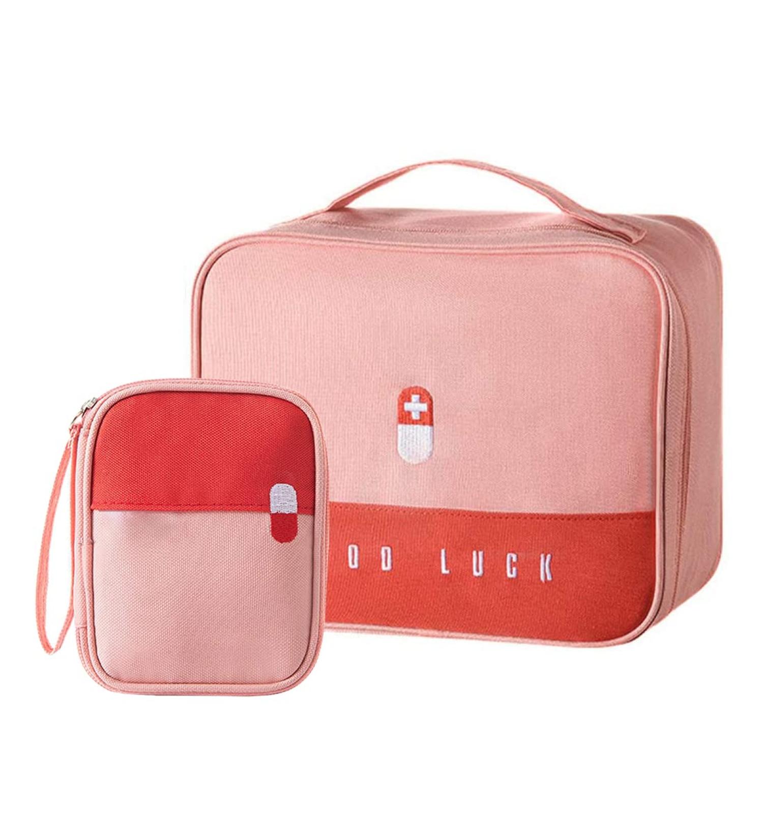 Large Capacity Waterproof Medication Bag - 2 Pack for Home Office & Travel - Pink Medical Emergency Storage - Buy Online on GoSupps.com