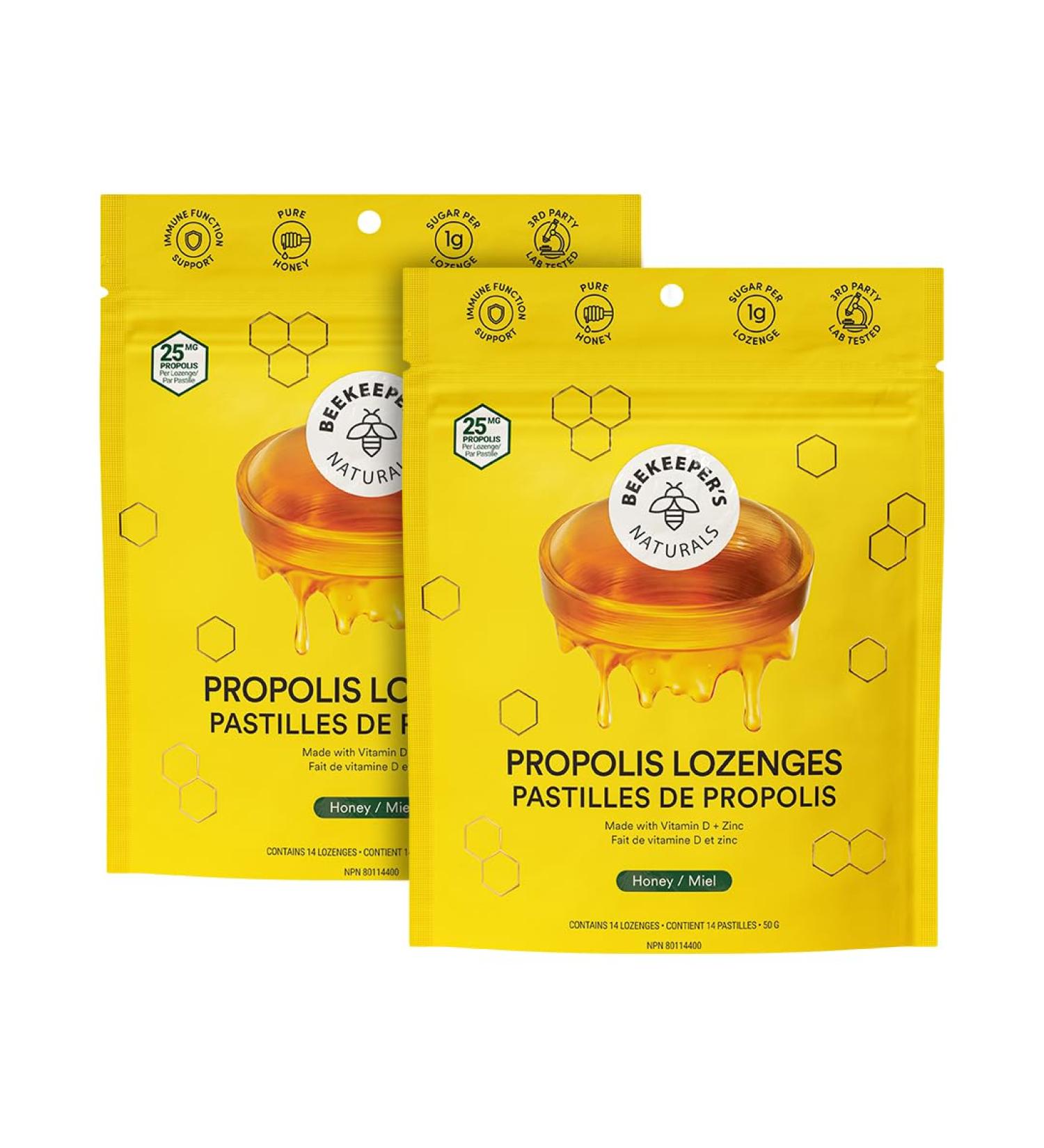 Soothing Honey Cough Drops - Immune Support with Vitamin D Zinc and Propolis - by Beekeeper's Naturals - Throat Soothing Lozenges 14 Ct(2pack) Honey 14 count (Pack of 2) - Buy Online on GoSupps.com