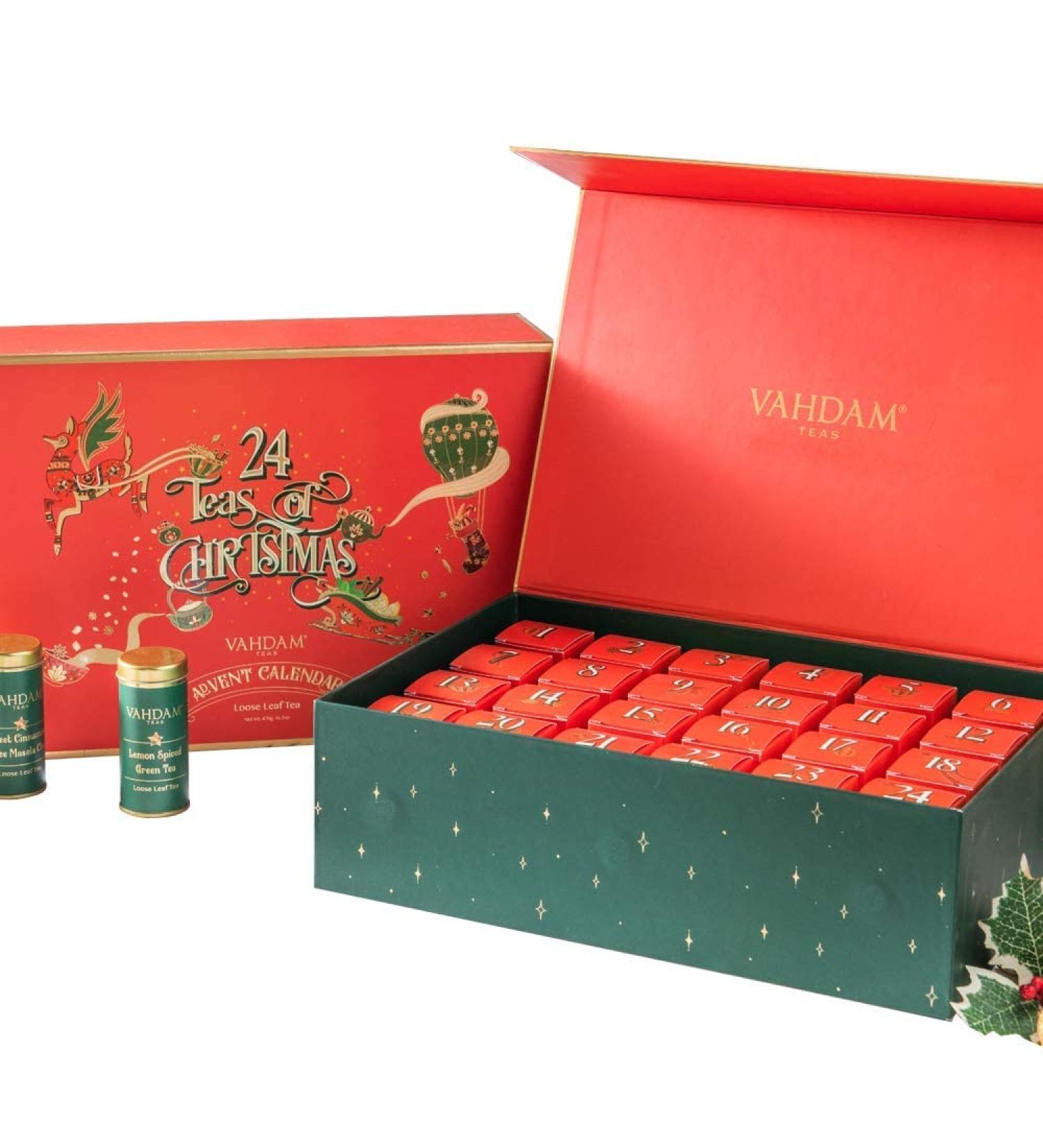 VAHDAM Tea Advent Calendar 2022 - 24 Tea Varieties in Holiday Gift Box | 100% Natural Ingredients | Christmas Tea Gift Set for Women & Men - Buy Online on GoSupps.com
