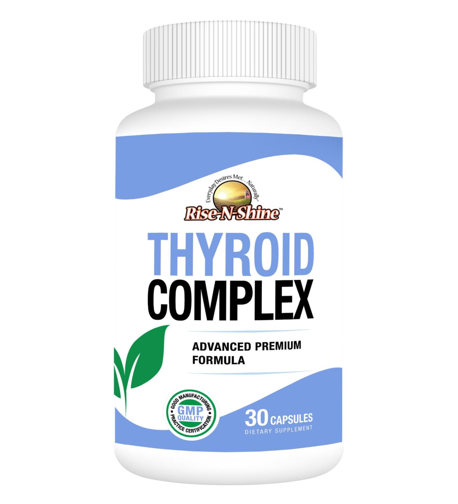 Rise-N-Shine Thyroid Support Supplement for Women and Men - Energy Support Formula wi th Vitamin B12 Iodine Zinc Selenium Ashwagandha Root & More 30-Day Supply (30 Capsules) - Buy Online on GoSupps.com