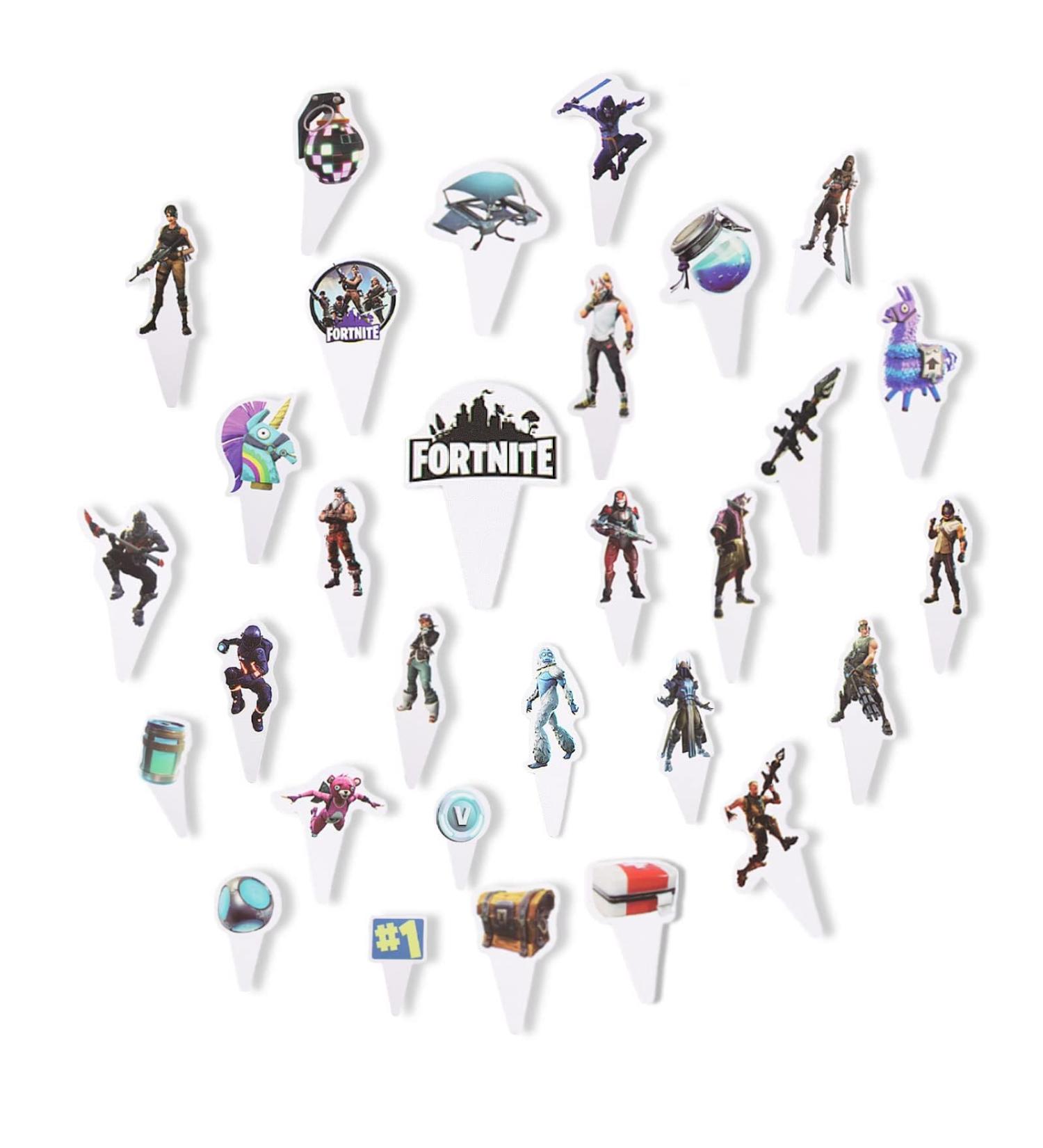 Video Games Cake Topper Happy Birthday Party Supplies 30PCS Cupcake Toppers Kids Boys Girls Party Cake Toppers - Buy Online on GoSupps.com