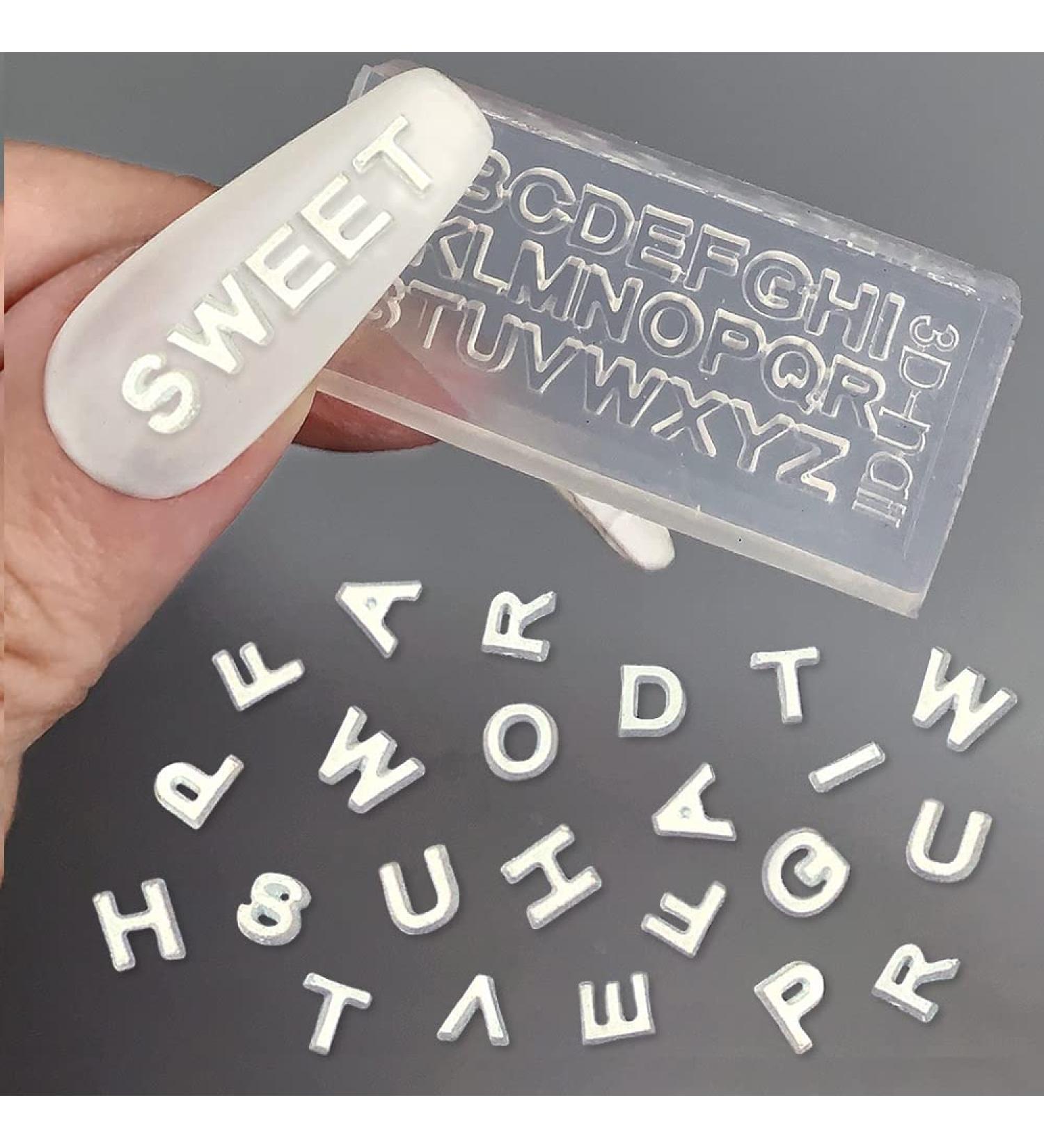 3D Alphabet Nail Art Silicone Molds - A-Z Letter Resin Molds for DIY Nail Tools and Handmade Craft - Nail Decor Tool and Accessories - Buy Online on GoSupps.com