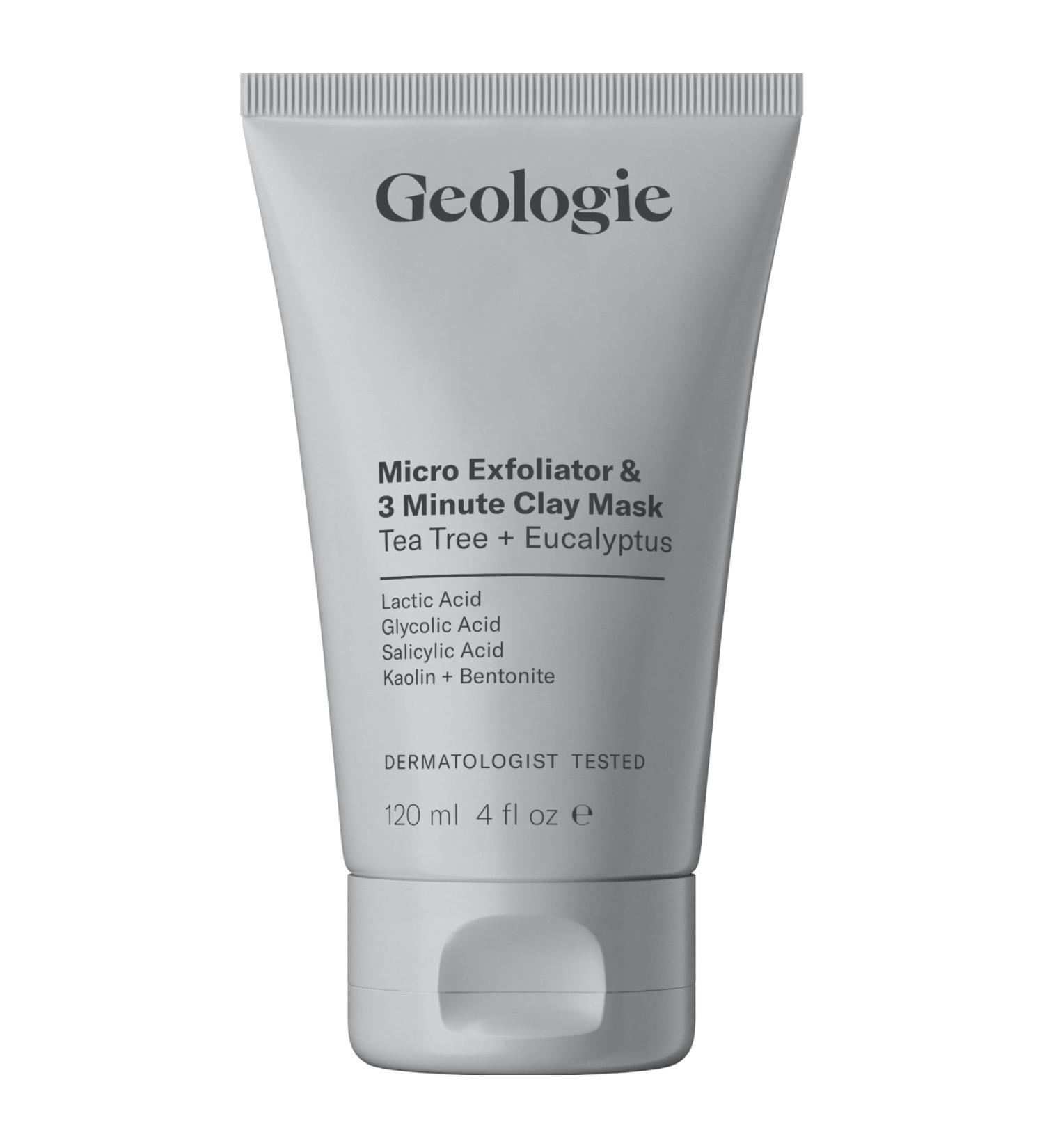 Geologie Micro Exfoliator & 3 Minute Clay Mask | Tea Tree + Eucalyptus | 4 fl oz - Buy Online on GoSupps.com