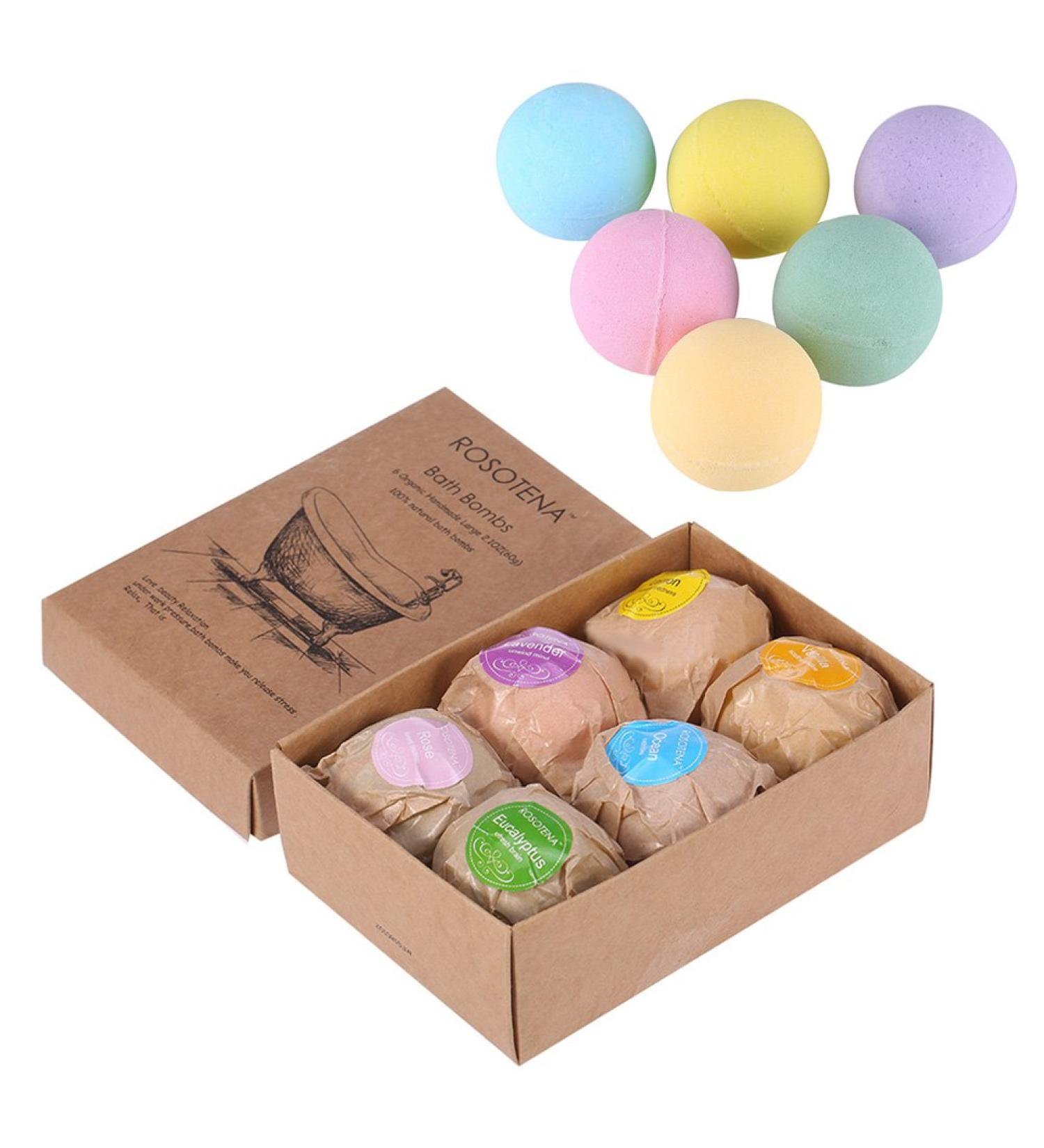 Haofy 6-Piece Handmade Bath Bombs Gift Set | Perfect Moisturizing Bath Balls for Women Girls & Children | Ideal Birthday Valentine's Day & Christmas Gifts - Buy Online on GoSupps.com