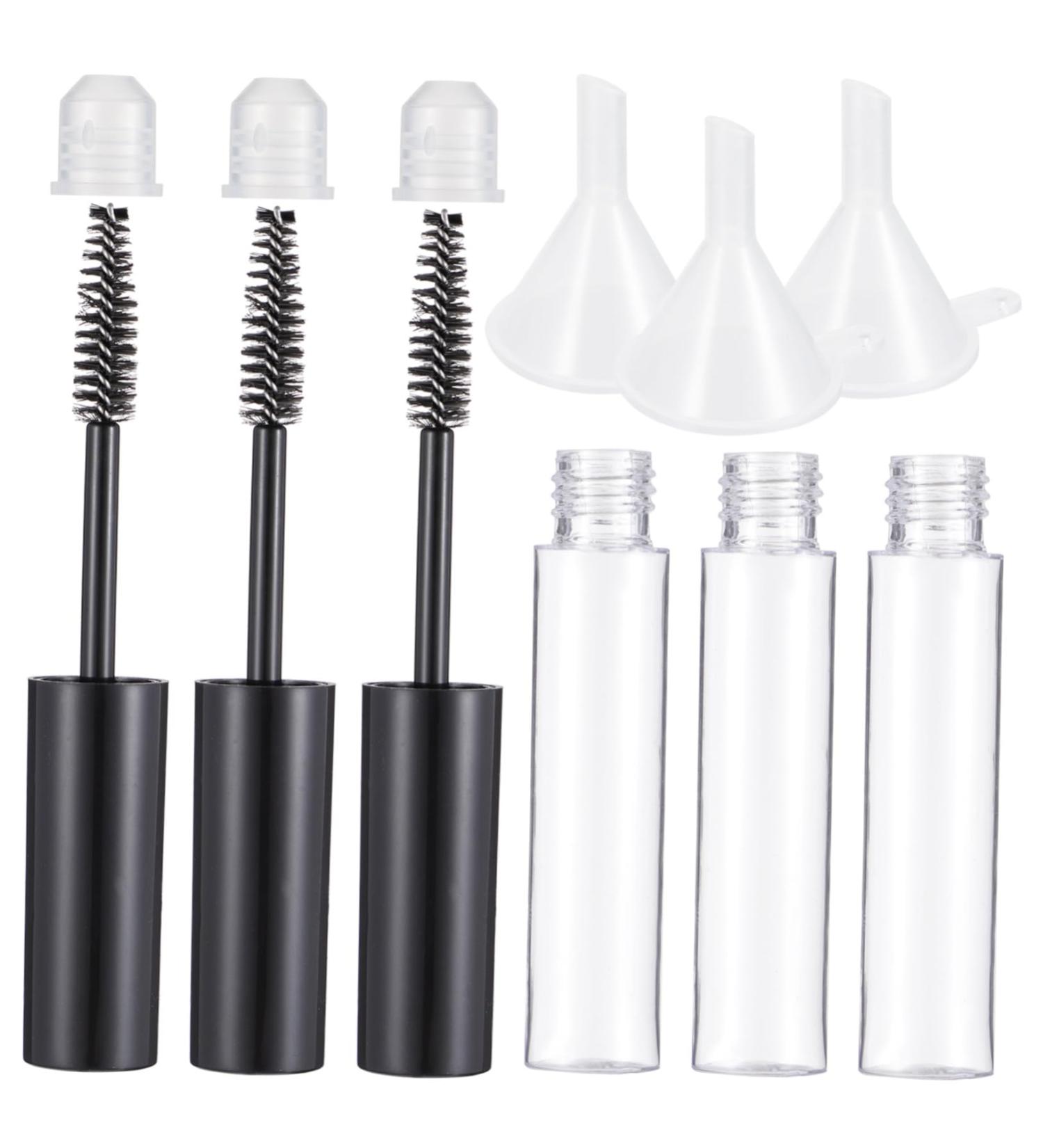 DRESSOOS 1 Set Mascara Tube Funnel Clear Eyelash Mascara Toiletry Containers Eyelash Wand Tube Black Plastic - Buy Online on GoSupps.com