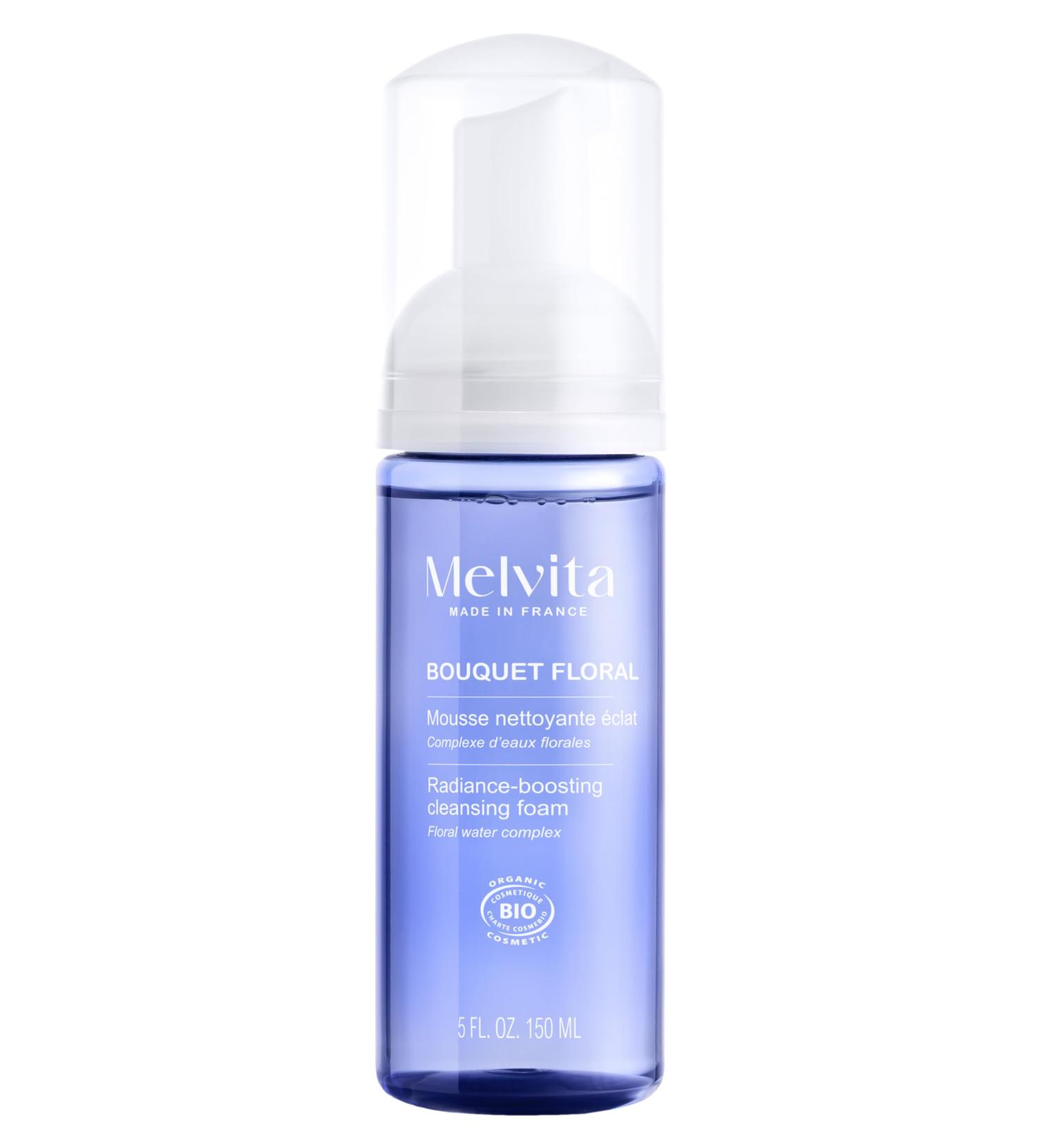 Melvita Gentle and Natural Cleansing Foam - Light and Airy Texture - Captivating Floral Scent - Eco Friendly - Suitable for All Skin Types - 150ml - Flower Bouquet Range - Buy Online on GoSupps.com