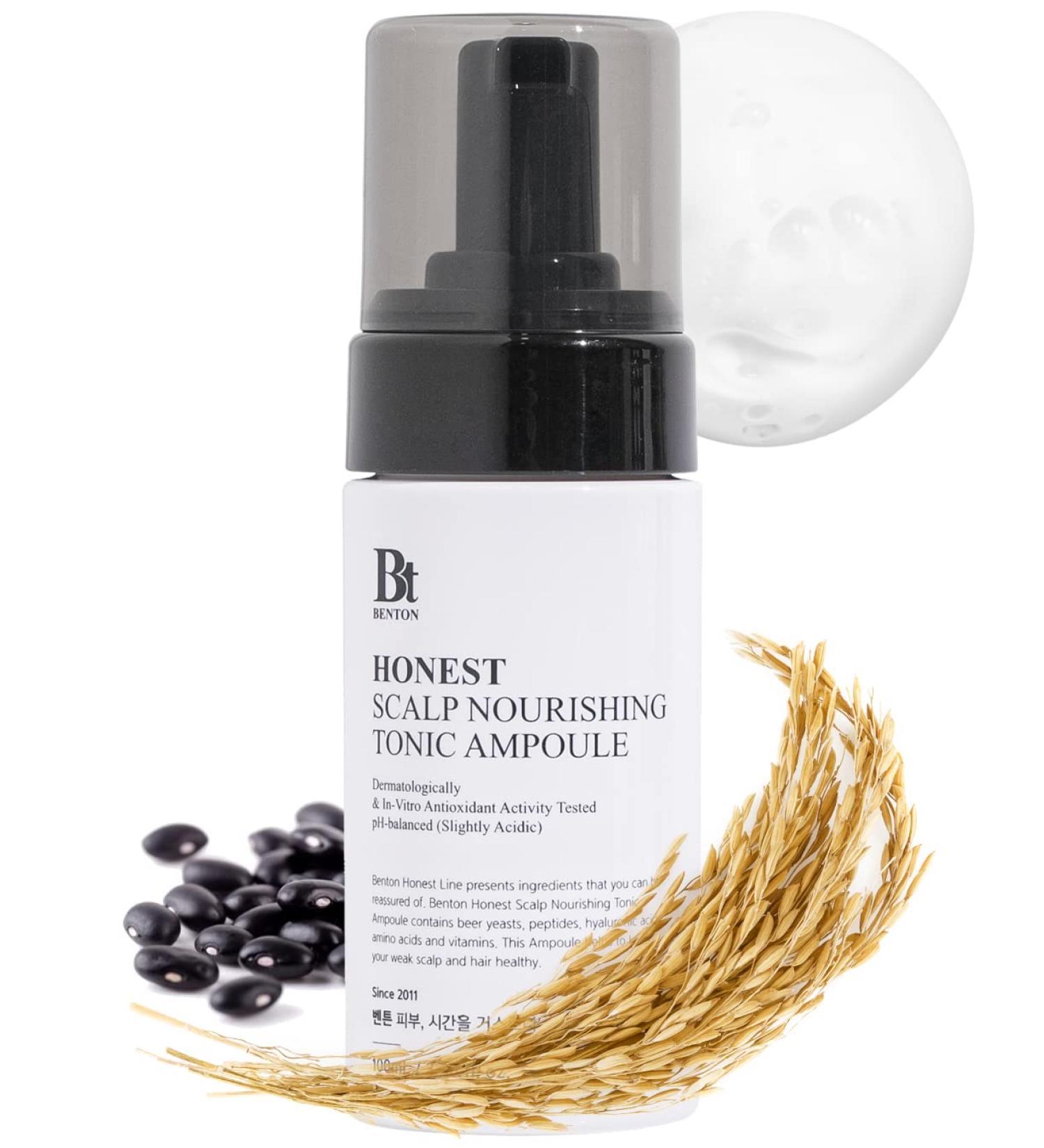 BENTON Honest Scalp Nourishing Tonic Ampoule - pH Balanced Alcohol Free Serum for Hair Thickening & Strengthening - 3.38 fl.oz - Buy Online on GoSupps.com