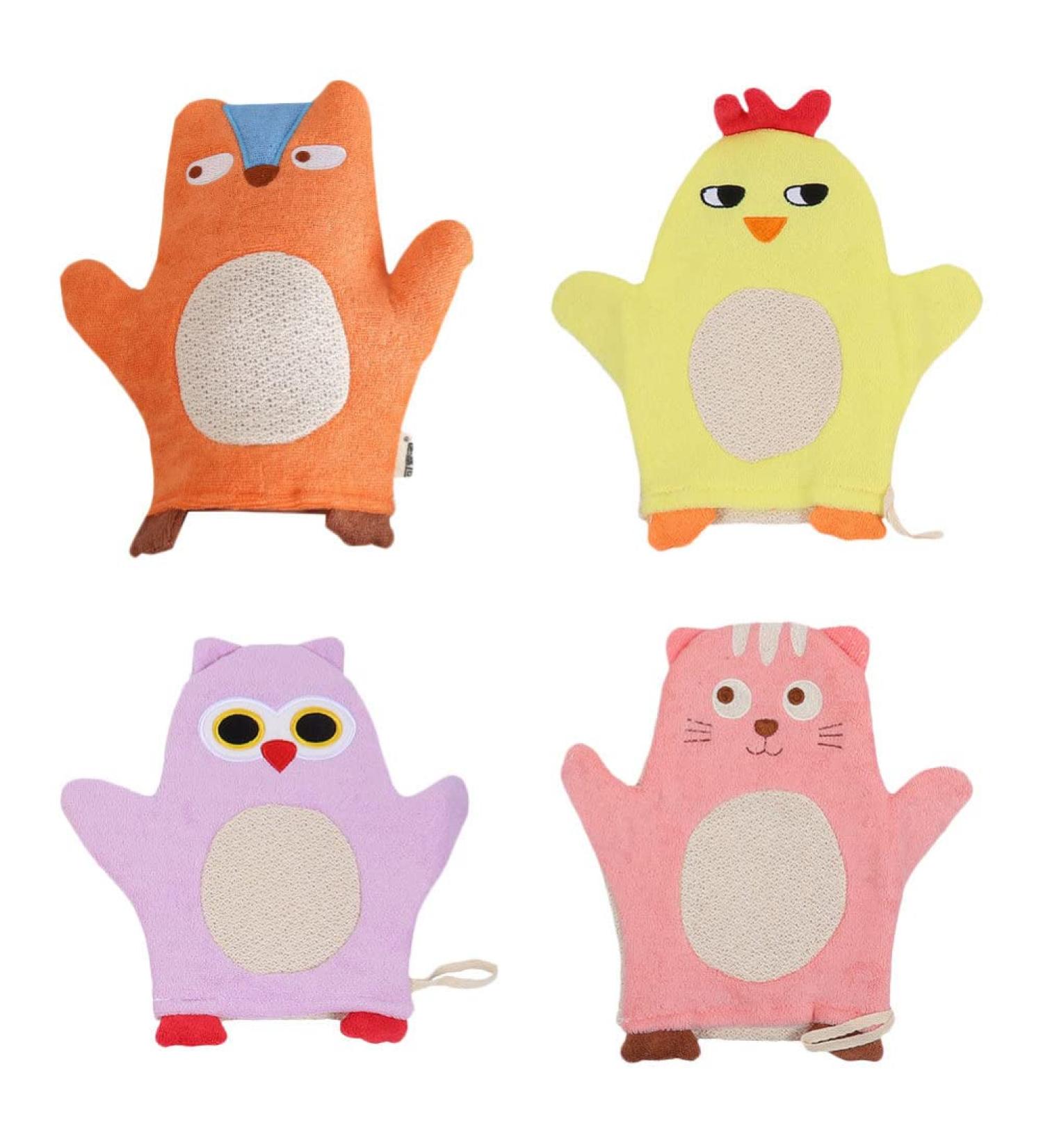FRCOLOR 4pcs Bath Towels & Sponges - Exfoliating Kids Shower Tools Cotton Bath Supplies for Baby & Travel - Buy Online on GoSupps.com