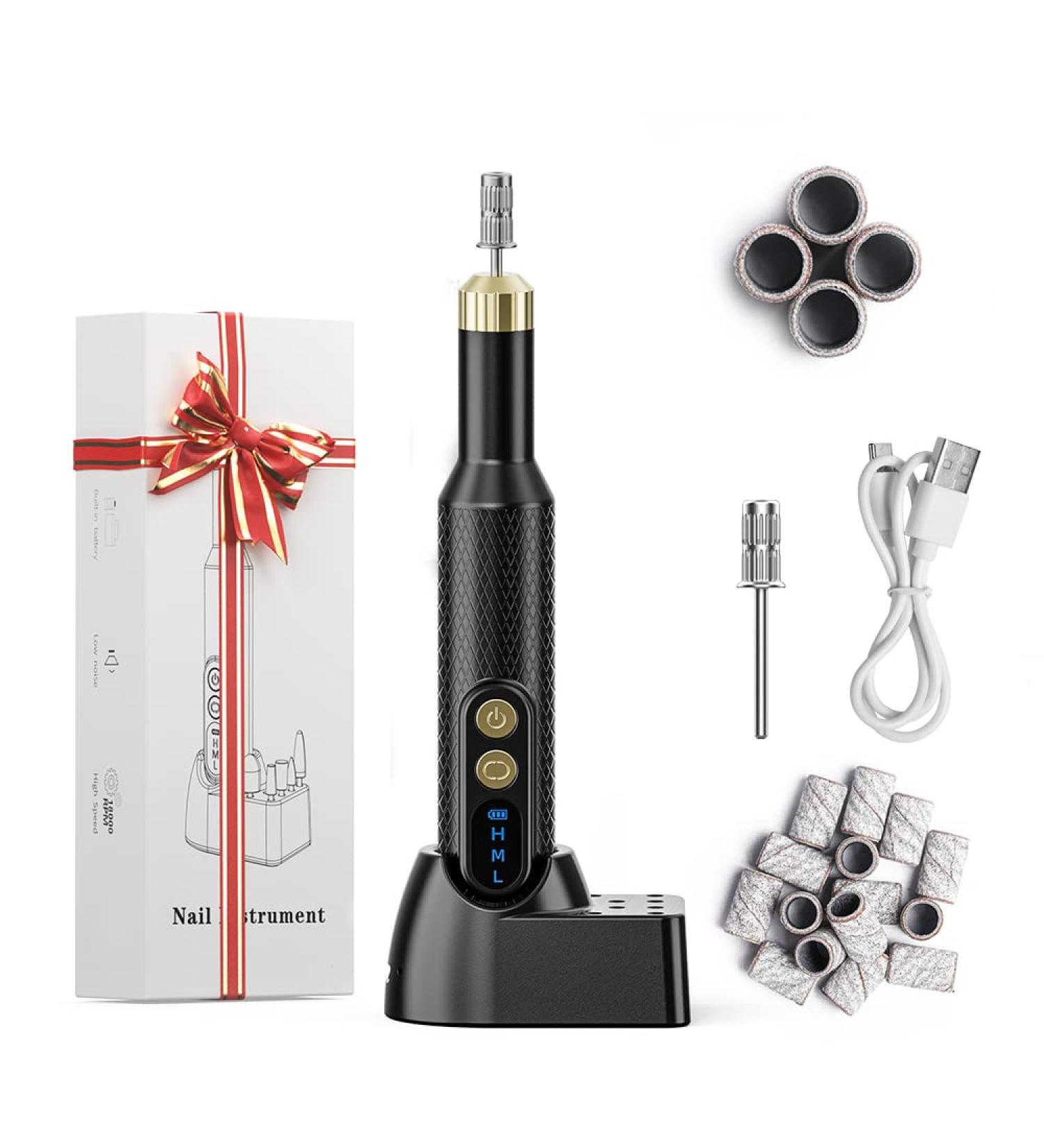 ShynyShy Electric Nail Drill for Gel and Acrylic Nails - Professional Manicure and Pedicure Kit with Dremel, Sanding Band, and Nail Filer - Women's Nail Drill Machine - Buy Online on GoSupps.com