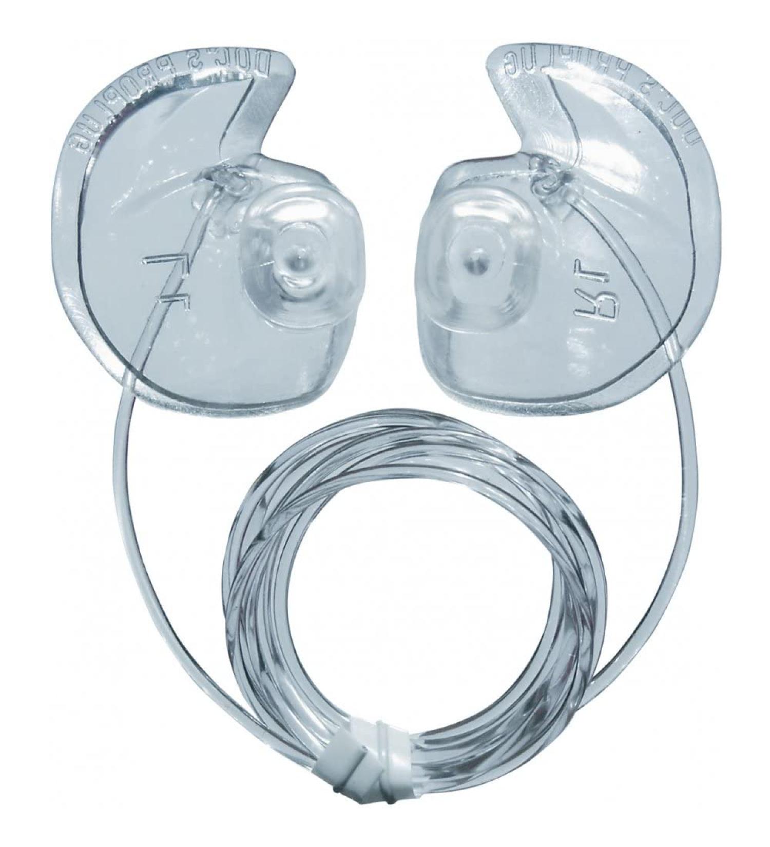 Docs ProPlugs - Preformed Vented Earplugs (Pair) Clear with Leash - Tiny