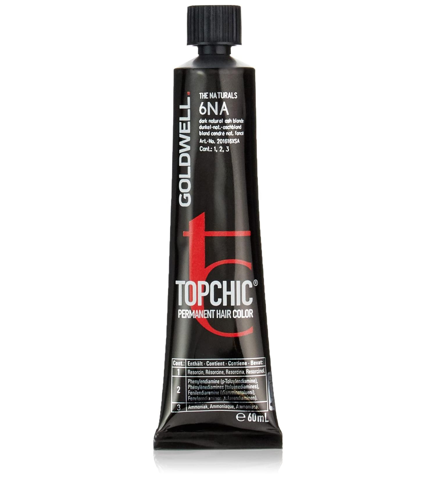 Goldwell Topchic Hair Color Dark Natural Ash Blonde 6NA - 60ml Pack for International Delivery - Buy Online on GoSupps.com