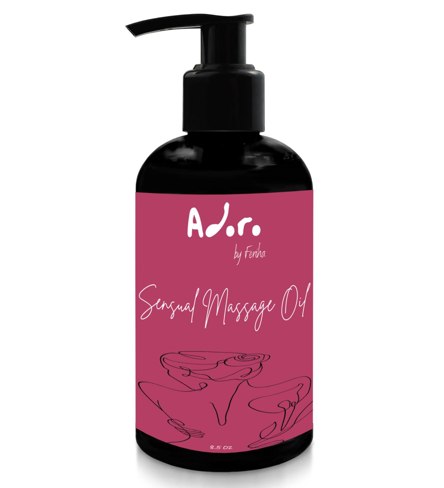 Adoro Aromatherapy Essence - Premium Natural Massage Oil for Intimate Moments | Enhance Relaxation & Connection | Luxurious Lightweight Formula (8 oz - Buy Online on GoSupps.com