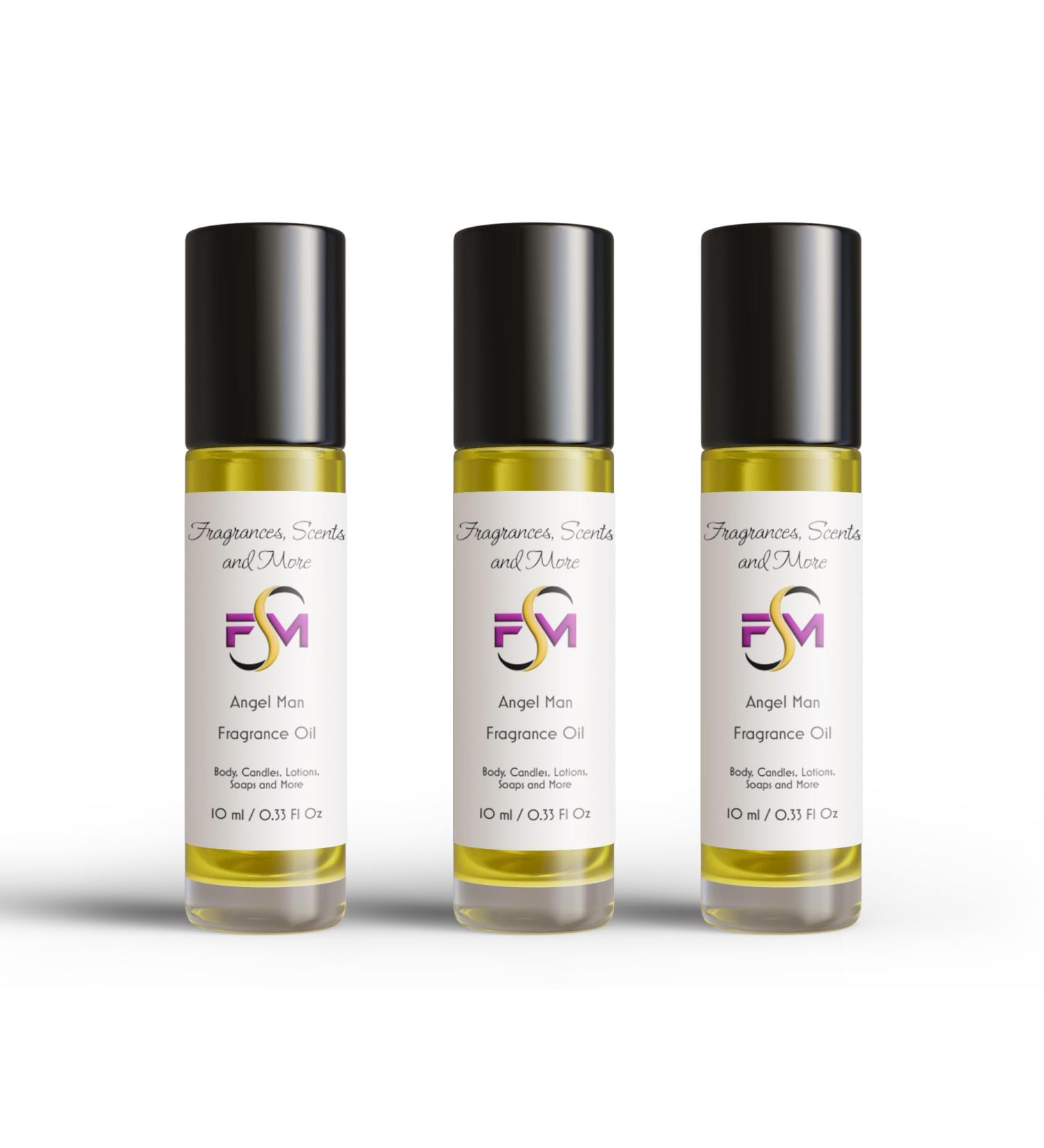 Angel Man Fragrance Oil - 3 Bottles 0.33 Fl Oz Glass Roll On (10ml) 0.33 Fl Oz (Pack of 3) - Buy Online on GoSupps.com