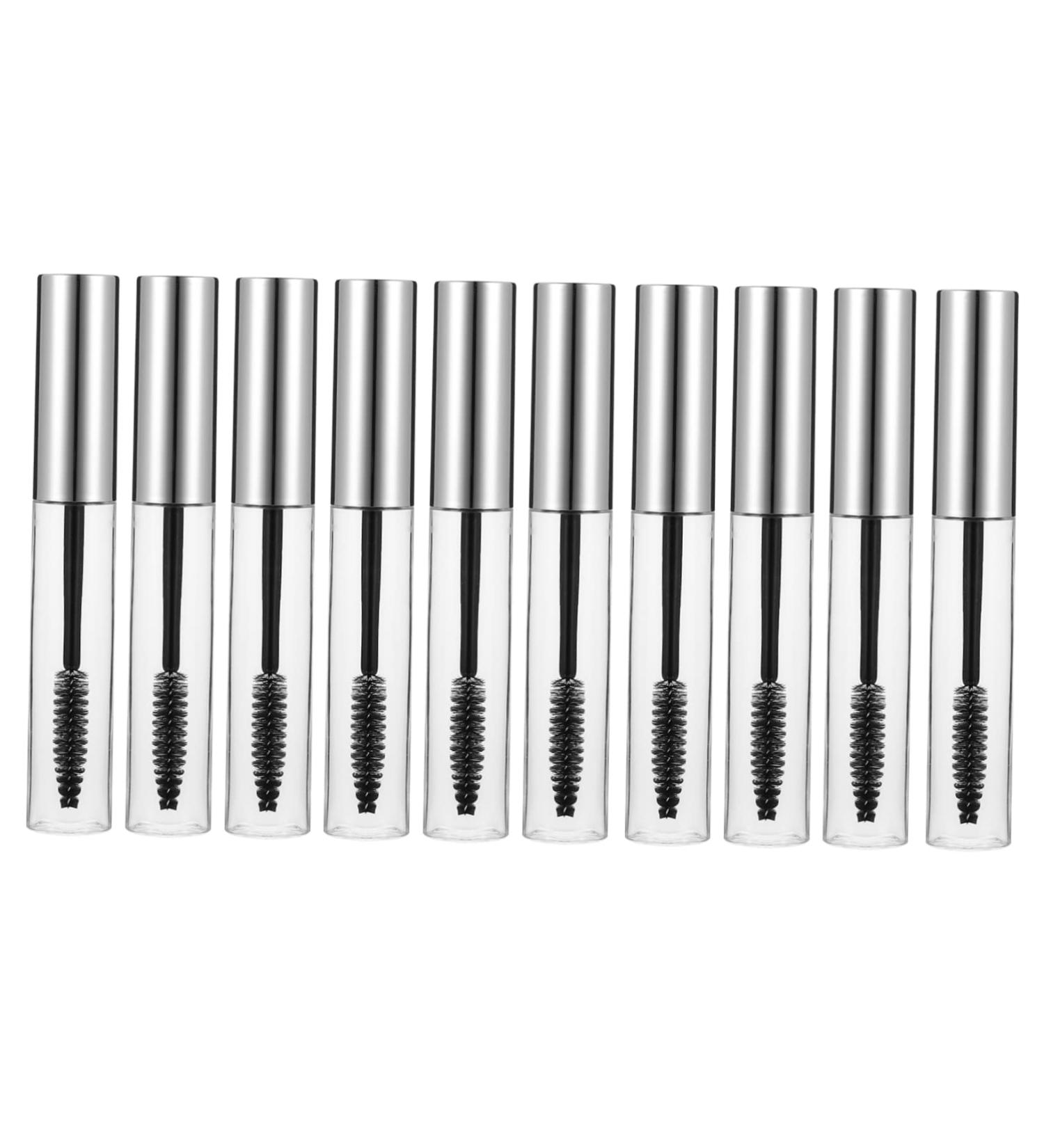 FOMIYES 10pcs Mascara Empty Tube Creme Makeup Multi- Use Mascara Tubes Lip Gloss Bottle Silver Plastic - Buy Online on GoSupps.com