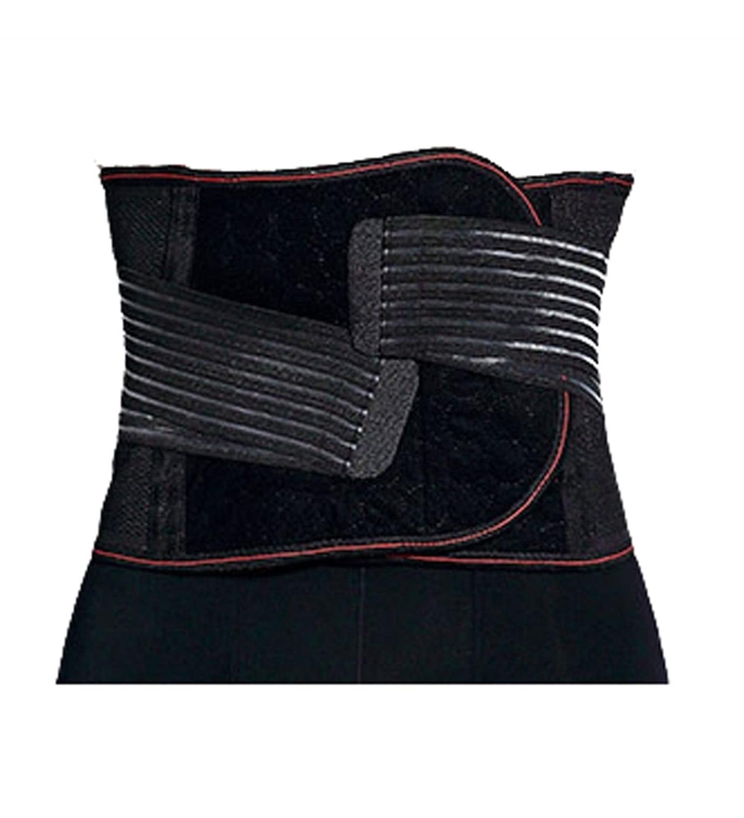 Buy Breathable Back Support Belt Wrap | Slimming Sport Bund for Herniated Discs & Sciatica | Lumbar Pain Relief for Men & Women | Black Color - S/M - Buy Online on GoSupps.com