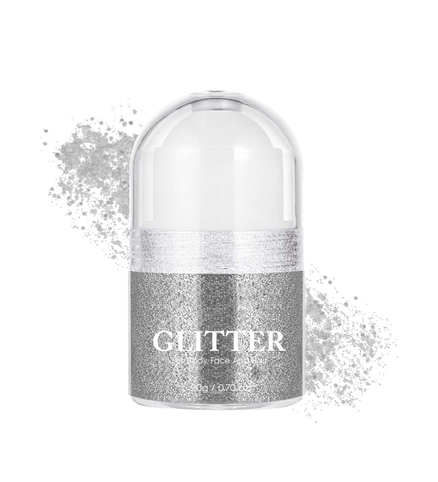  Clawrex Glitter roll-on for face liquid glitter gel festival accessories holographic face paint glitter gel (silver) - Buy Online on GoSupps.com