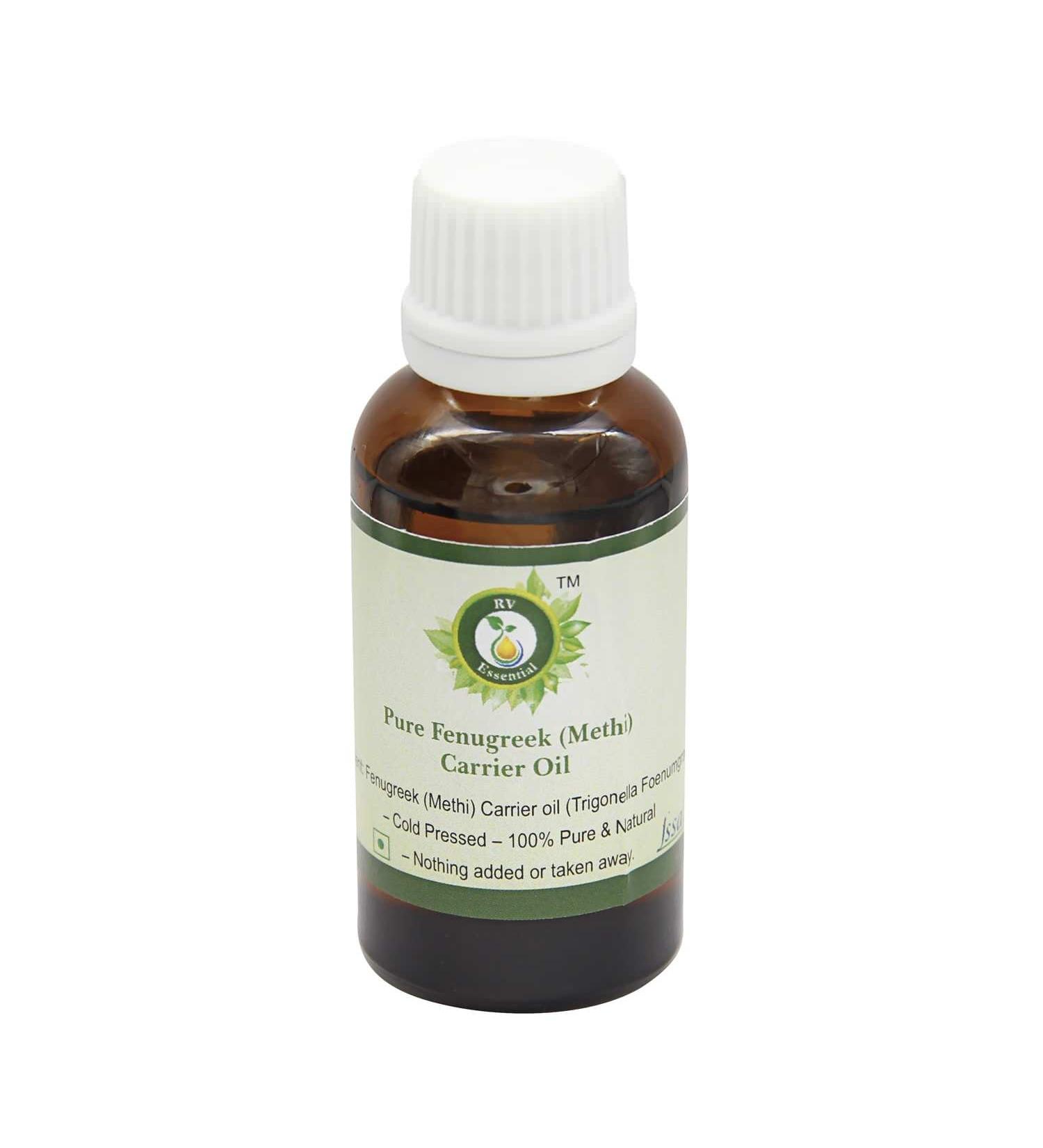 R V Essential Pur fenugrec (methi) porteur d'huile 15ml (0.507oz) - Trigonella foenumgraecum (100% Pur et naturelle press e froid) Fenugreek (Methi) Carrier Oil 15 ml (Pack of 1) - Buy Online on GoSupps.com