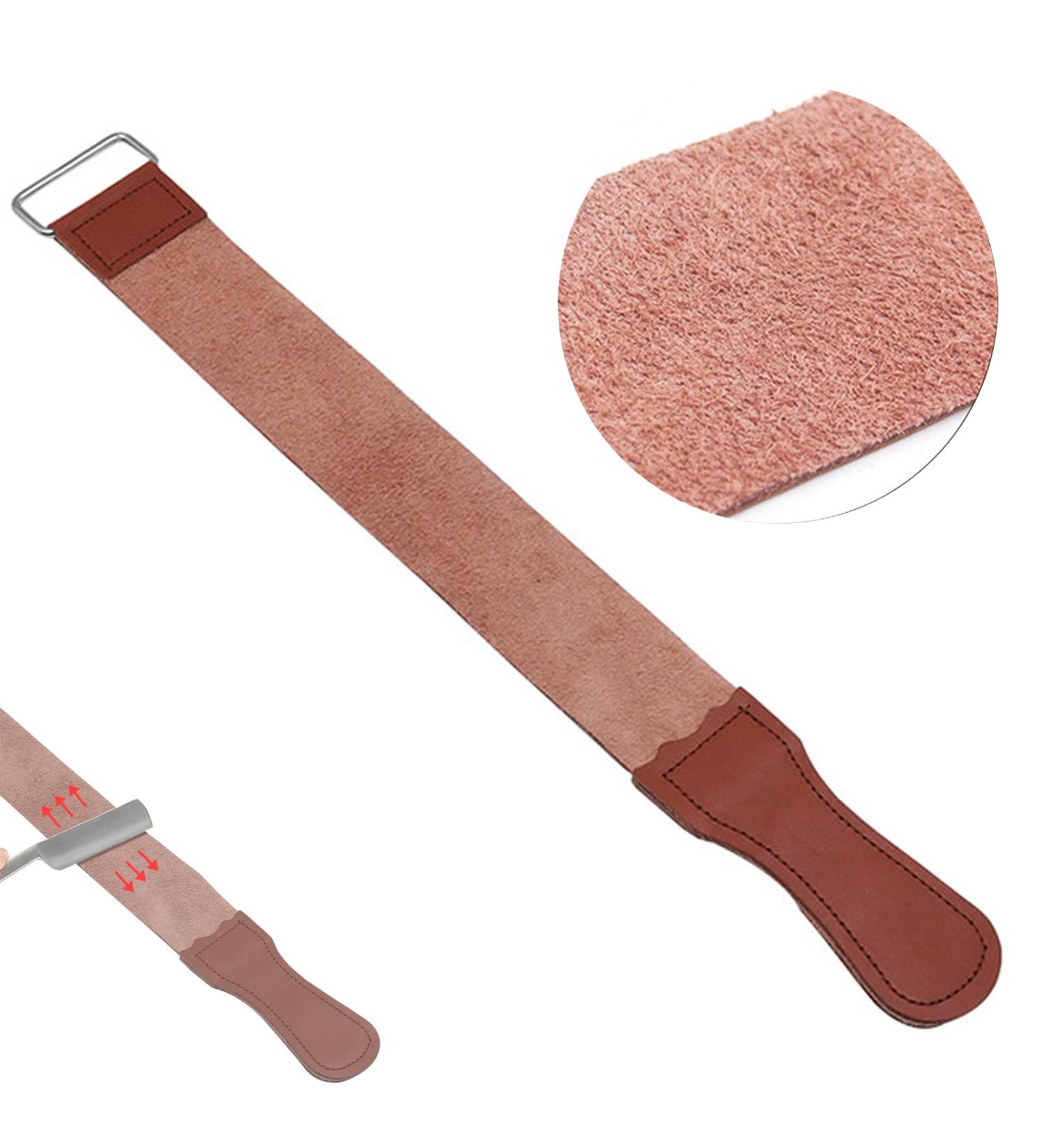 Premium Extra Wide Real Leather Sharpening Straps - Cowhide for Razors & Knives - Brown - Buy Online on GoSupps.com