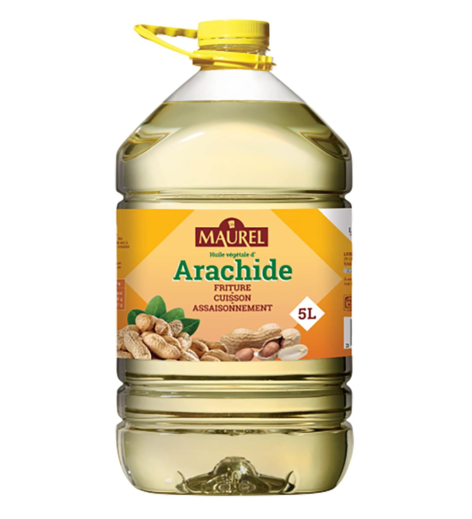 Maurel Peanut Oil 5L/Bottle - Pack of 1, 2 and 3 Bottles - Shipping by Sté Bo Time (1)