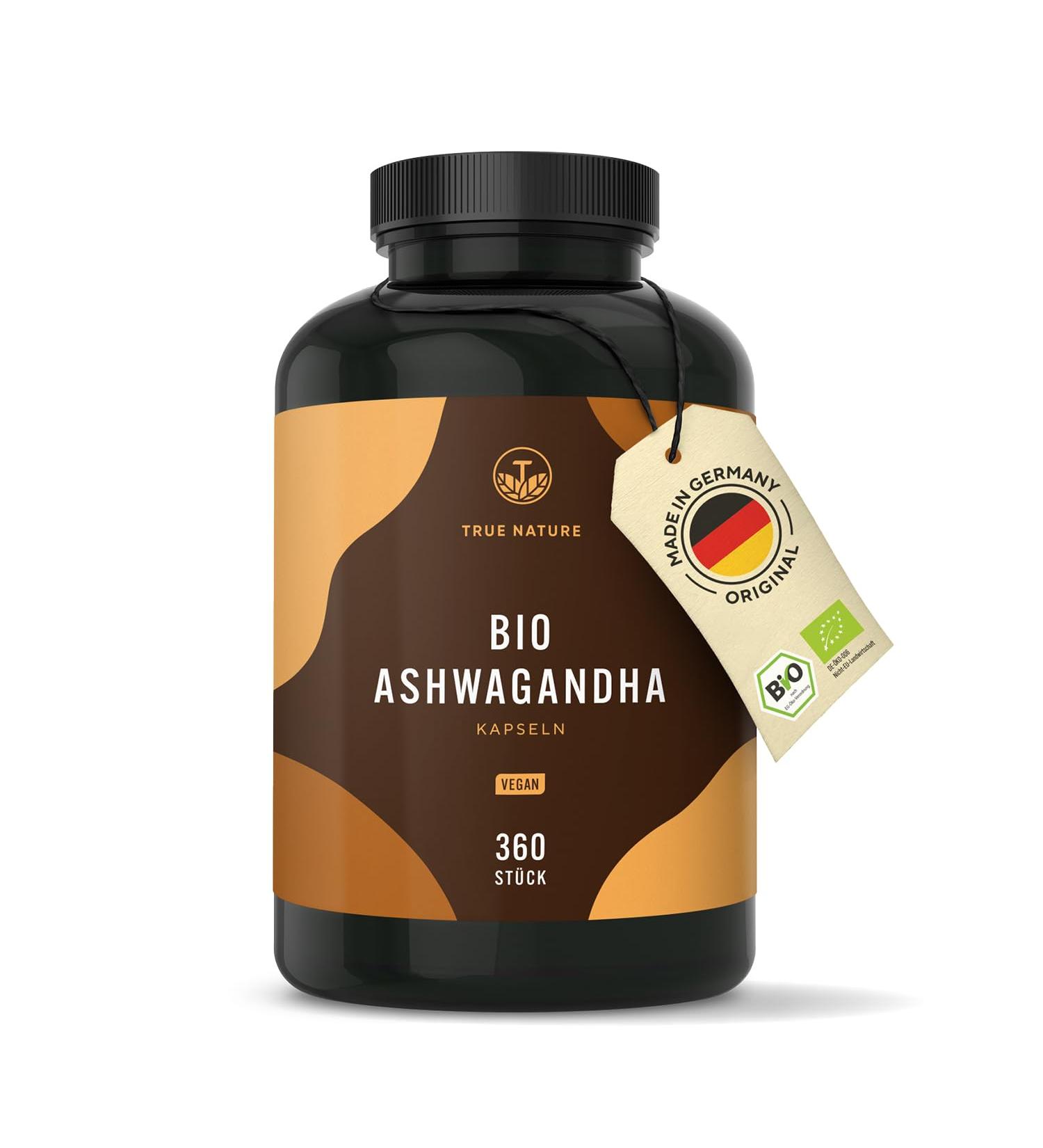 Bio Ashwagandha - 360 High-Dose Capsules | Organic Sleep Berry | Vegan & Lab Tested | True Nature - Buy Online on GoSupps.com
