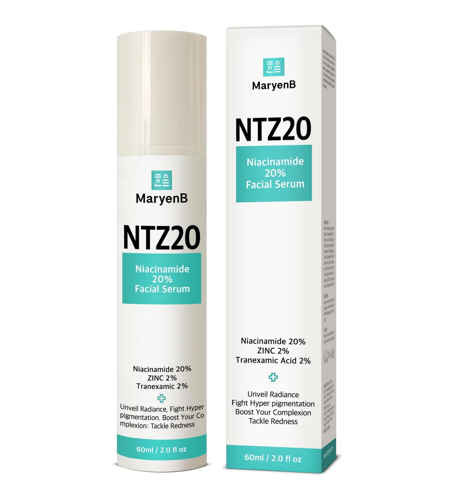 Niacinamide 20% + Zinc + Tranexamic Acid Serum - Anti-Aging Acne Relief & Pore Control | 2 Fl Oz - Shop Internationally - Buy Online on GoSupps.com