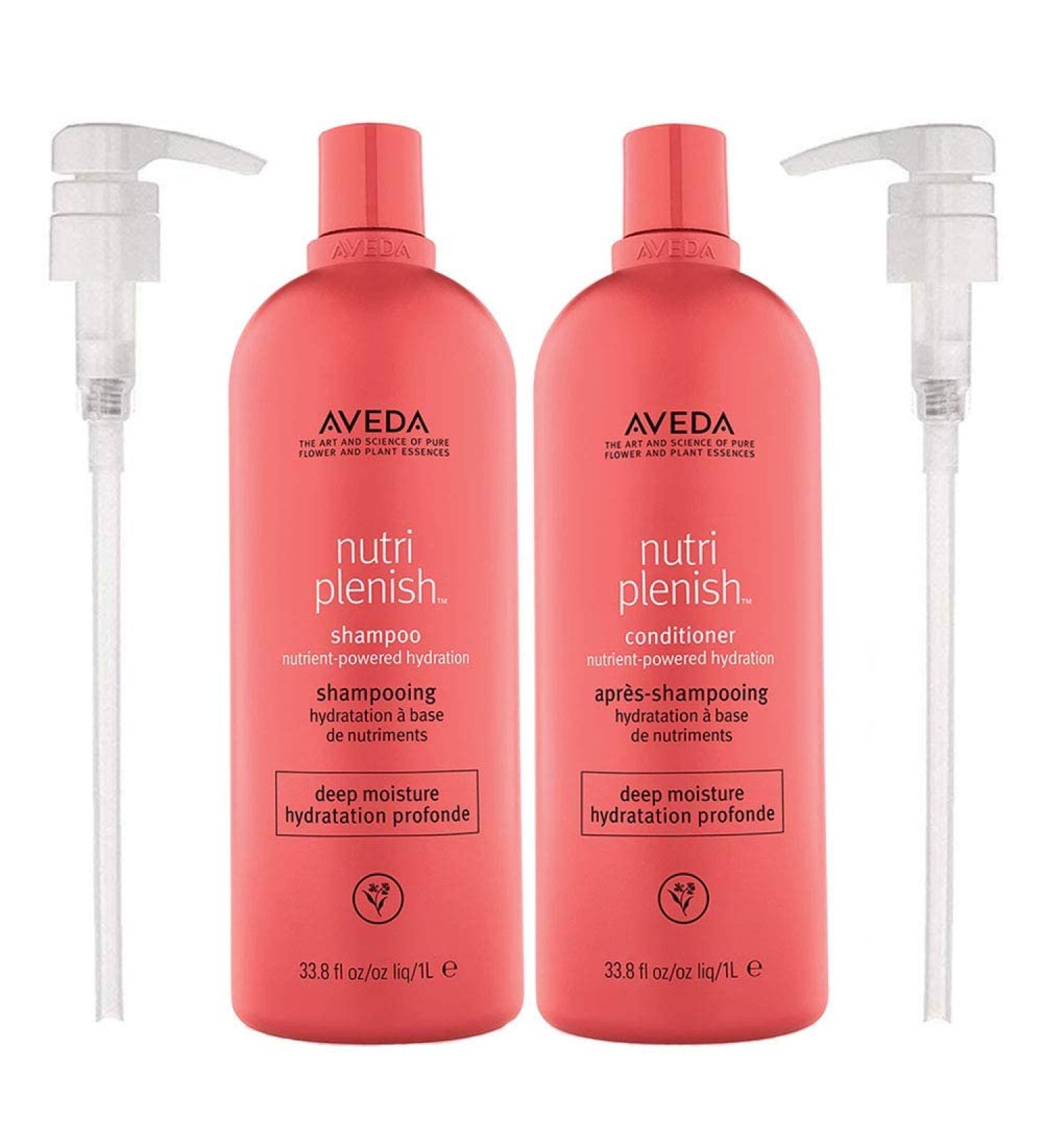 Aveda Nutriplenish Deep Moisture Shampoo & Conditioner 33.8 Oz - Hydrating Hair Care with Pumps | International Shipping Available - Buy Online on GoSupps.com