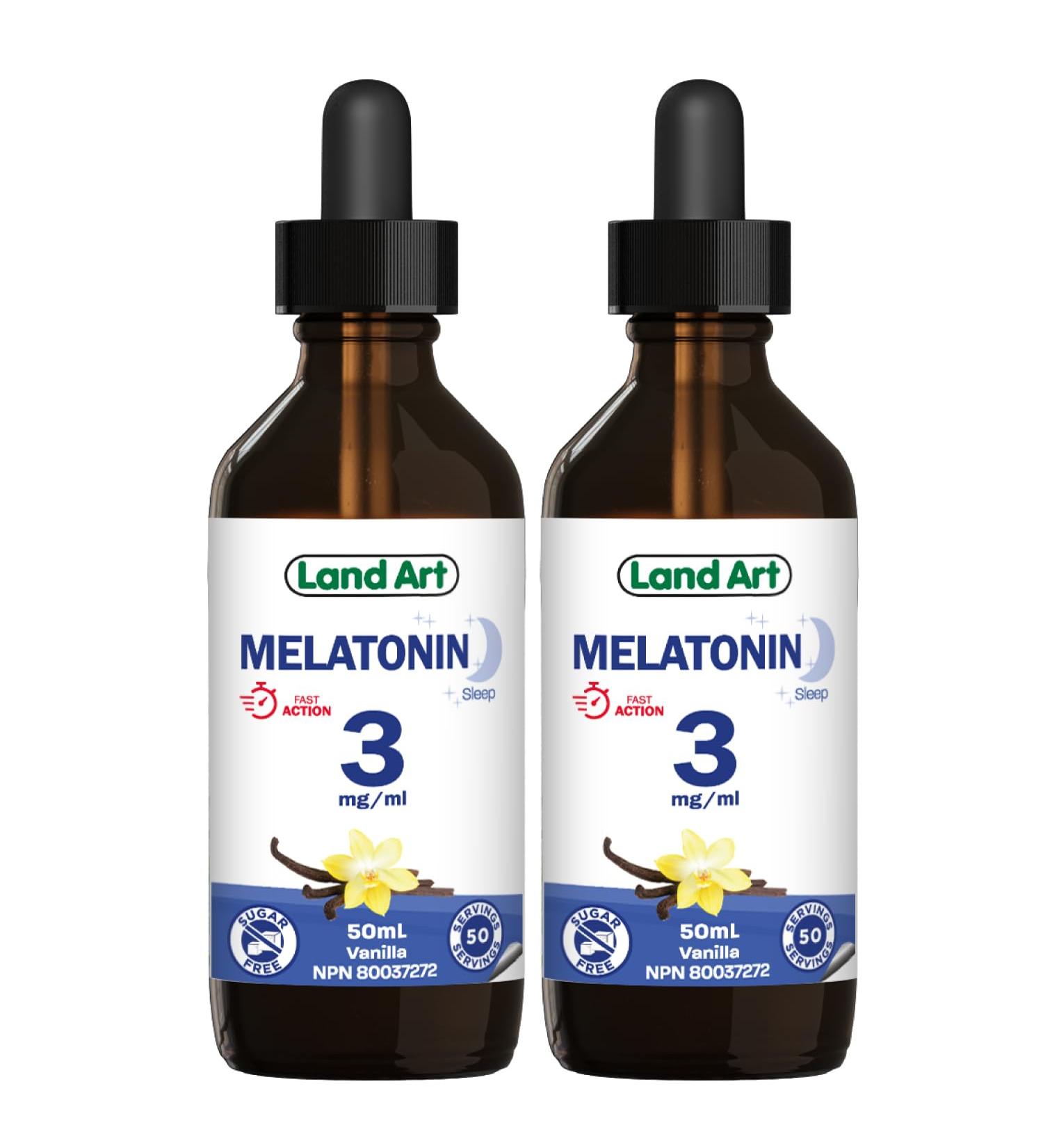 Liquid Melatonin Sleep Aid Maximum Absorption - Great Taste - Vegan GMO-Free - Gluten Free Sugar Free- Made in Canada - 2 Pack - (2x50 ml) 50 ml (Pack of 2) - Buy Online on GoSupps.com