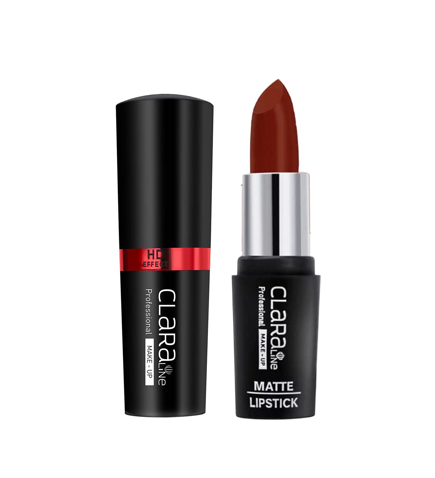 Claraline Matte Lipstick - Long Lasting & Highly Pigmented Lip Makeup for Women | Smudge-Proof, Cruelty-Free & Paraben-Free | Halal-Certified Deep Red 446 - Buy Online on GoSupps.com