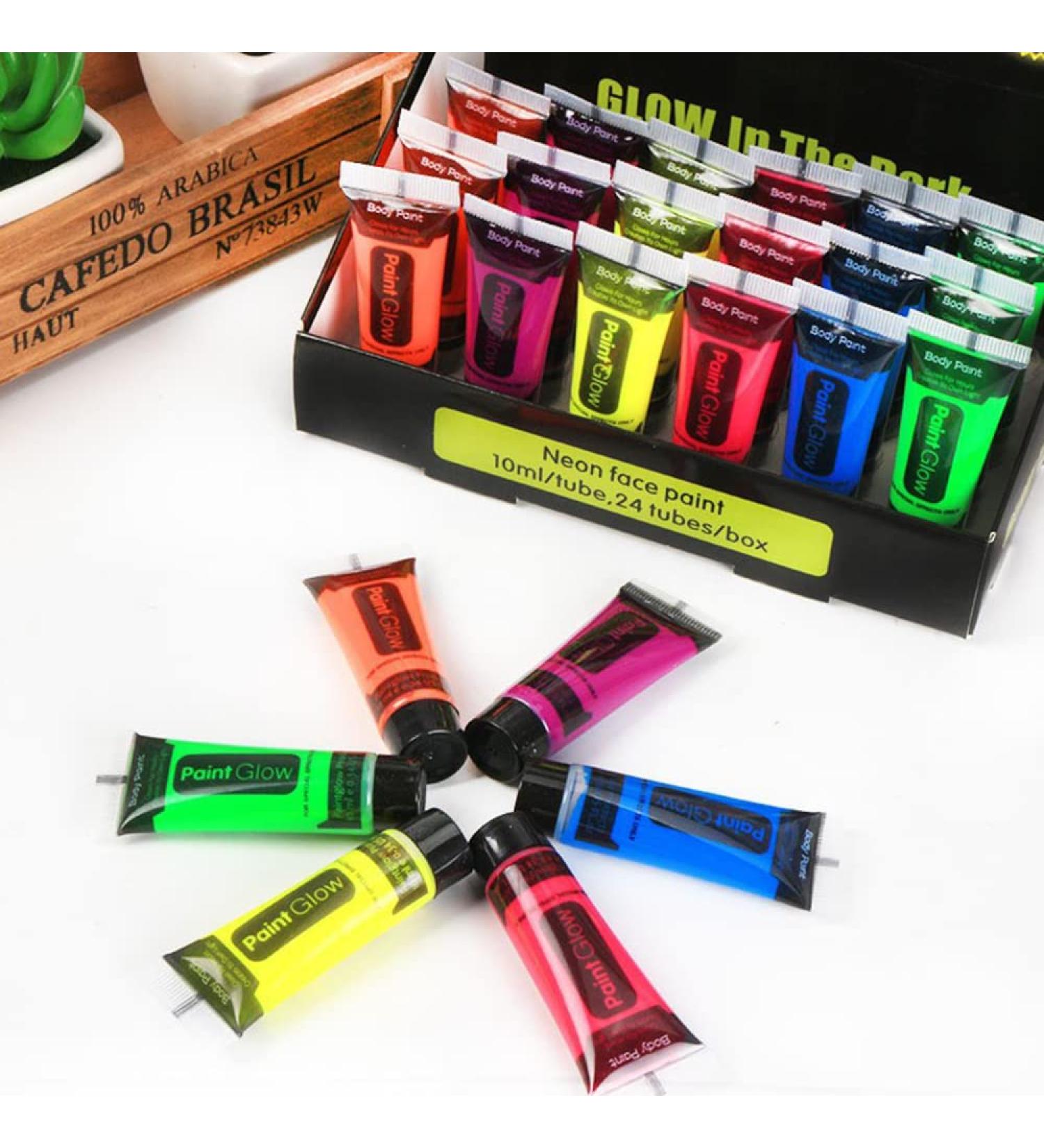 Black Light Neon Face and Body Paint - Halloween Glow Party 6 Color Set - Buy Online on GoSupps.com