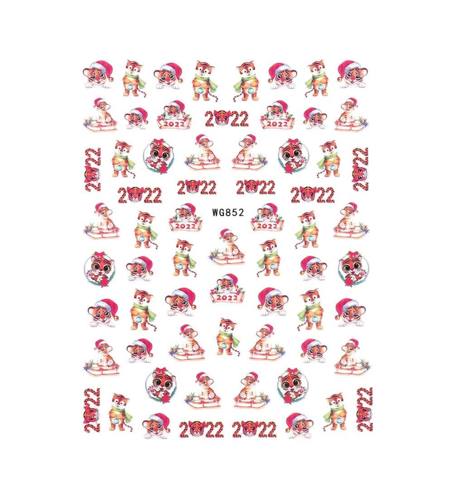 Women Easy To Use Fashion Hand-made Accessories Tiger Animals Printing Self Adhesive Year Nail Stickers(1) Style1 - Buy Online on GoSupps.com