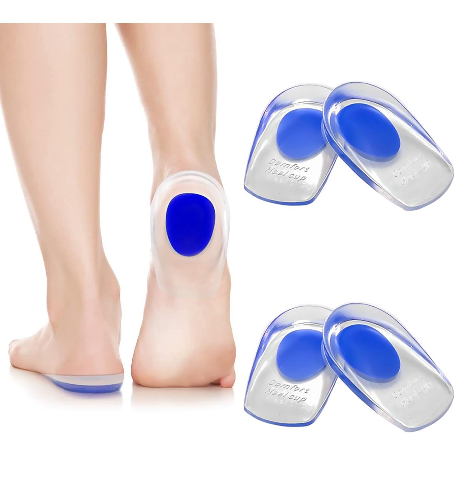 Buy 2 Pairs Heel Spur Inserts Silicone Gel Cushions for Plantar Fasciitis & Achilles Pain (EU 40-45) - Best Heel Protection for Shoes - Buy Online on GoSupps.com