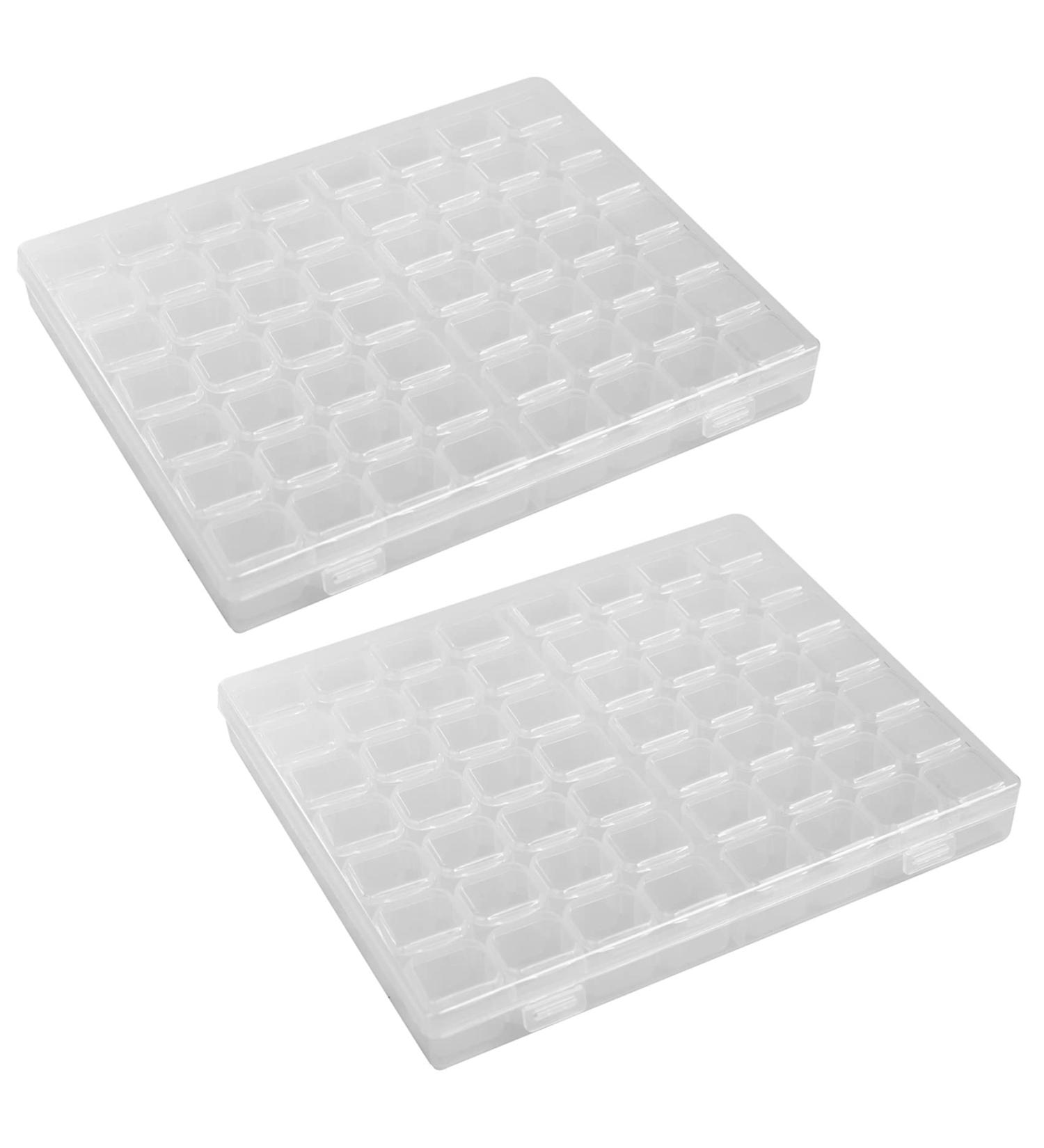 KVSERT 2X 56 Grid Tool Diy Removable Clear Plastic Organizer Nail Art Rhinestone - Buy Online on GoSupps.com