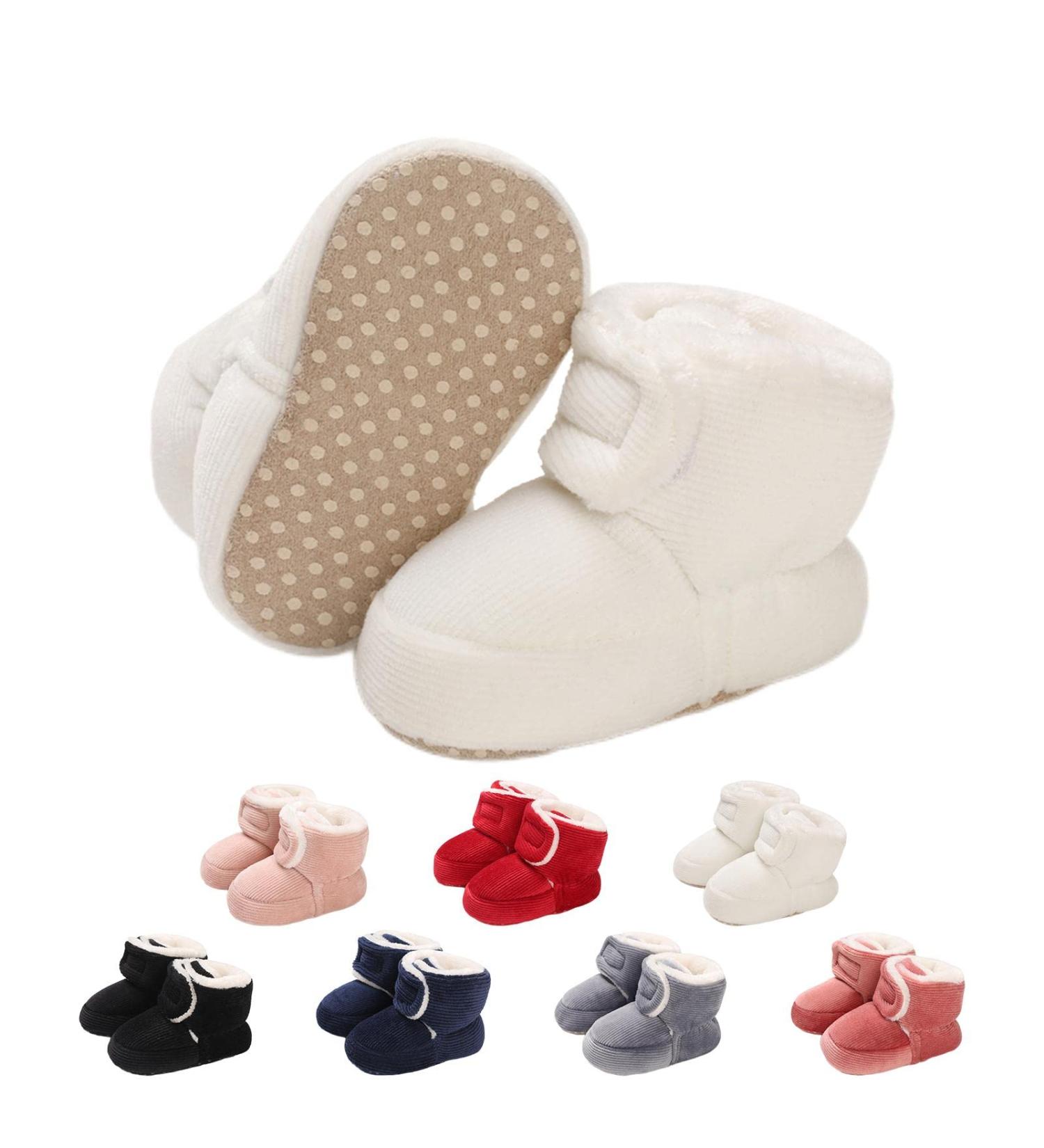 Baby Winter Warm Fleece Bootie | Non-Slip Soft Sole Shoes for Boys & Girls 0-18 Months | Adjustable Prewalker Boots - Buy Online on GoSupps.com
