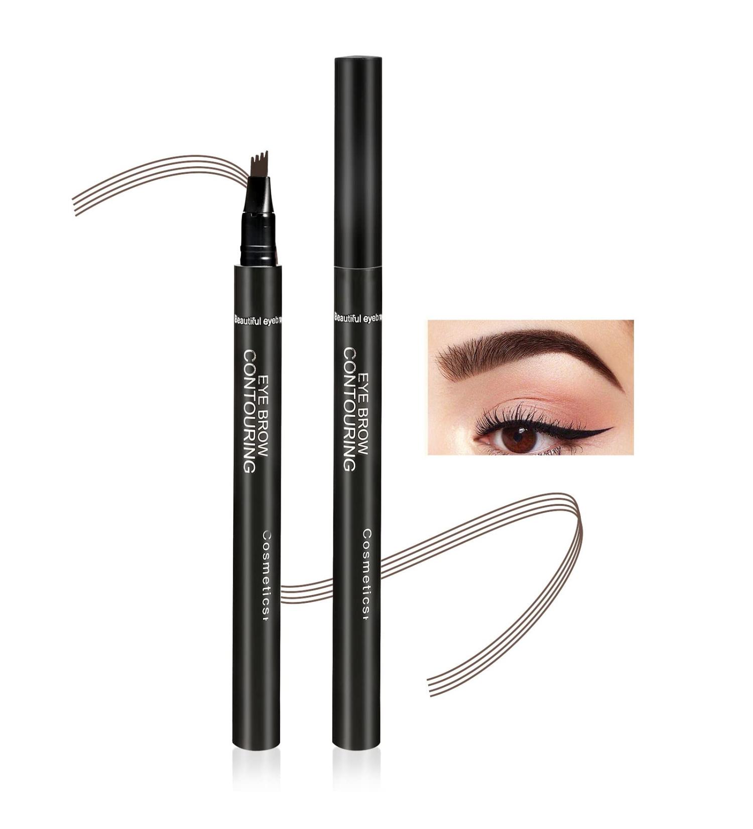 Boobeen Waterproof Liquid Eyebrow Pen | Microblading Pencil for Natural Makeup - Dark Brown - Buy Online on GoSupps.com