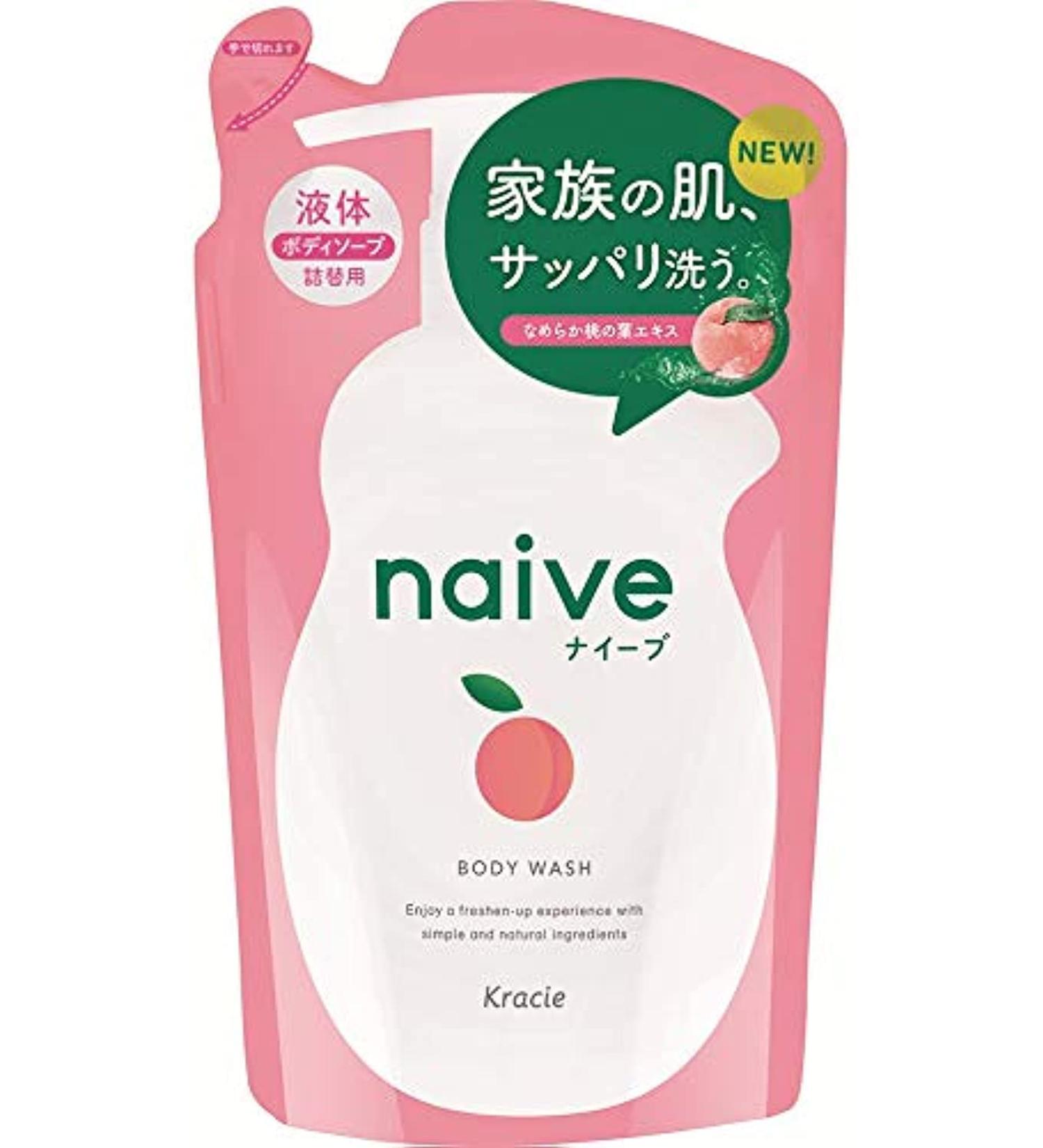 Kracie Naive Body Wash Peach Refill Net Wt.12.84 floz/380ml