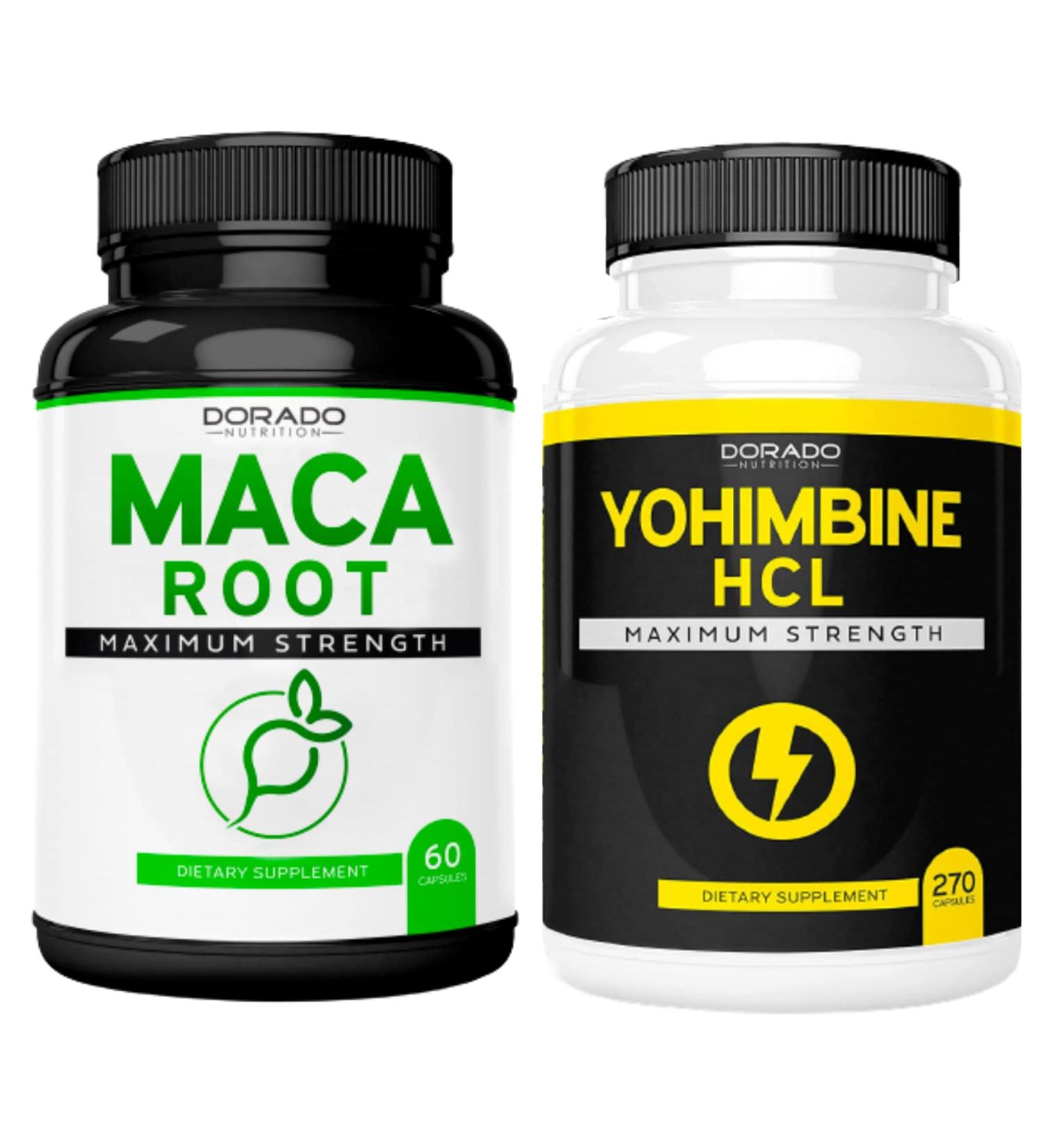 Maca Root Capsules 15,000mg Extract for Men & Women with Yohimbine HCL 5mg - Buy Online on GoSupps.com