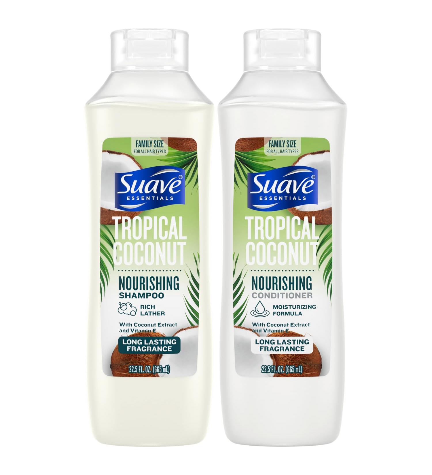 Suave Shampoo & Conditioner Set - Tropical Coconut | Nourishing Coconut Extract & Vitamin E | 22.5 Oz Each | International Shipping Available - Buy Online on GoSupps.com