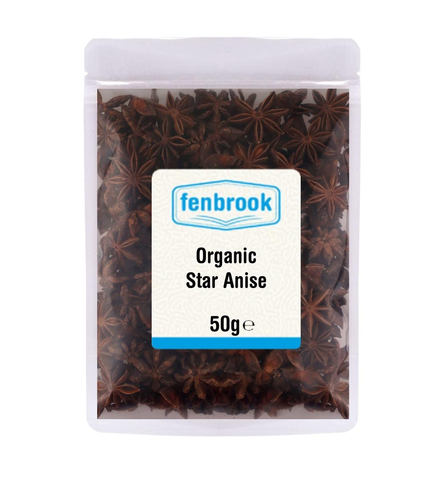 Certified Organic 50g Whole Star Anise - Fenbrook Organic - Buy Online on GoSupps.com