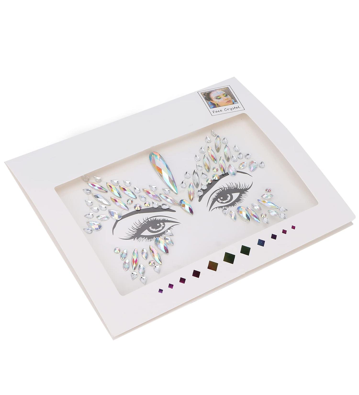 Shiny Rhinestones Sticker Self Adhesive Sweatproof No Irritation Glitter Delicate Face Rhinestones Sticker for Halloween for Nails - Buy Online on GoSupps.com