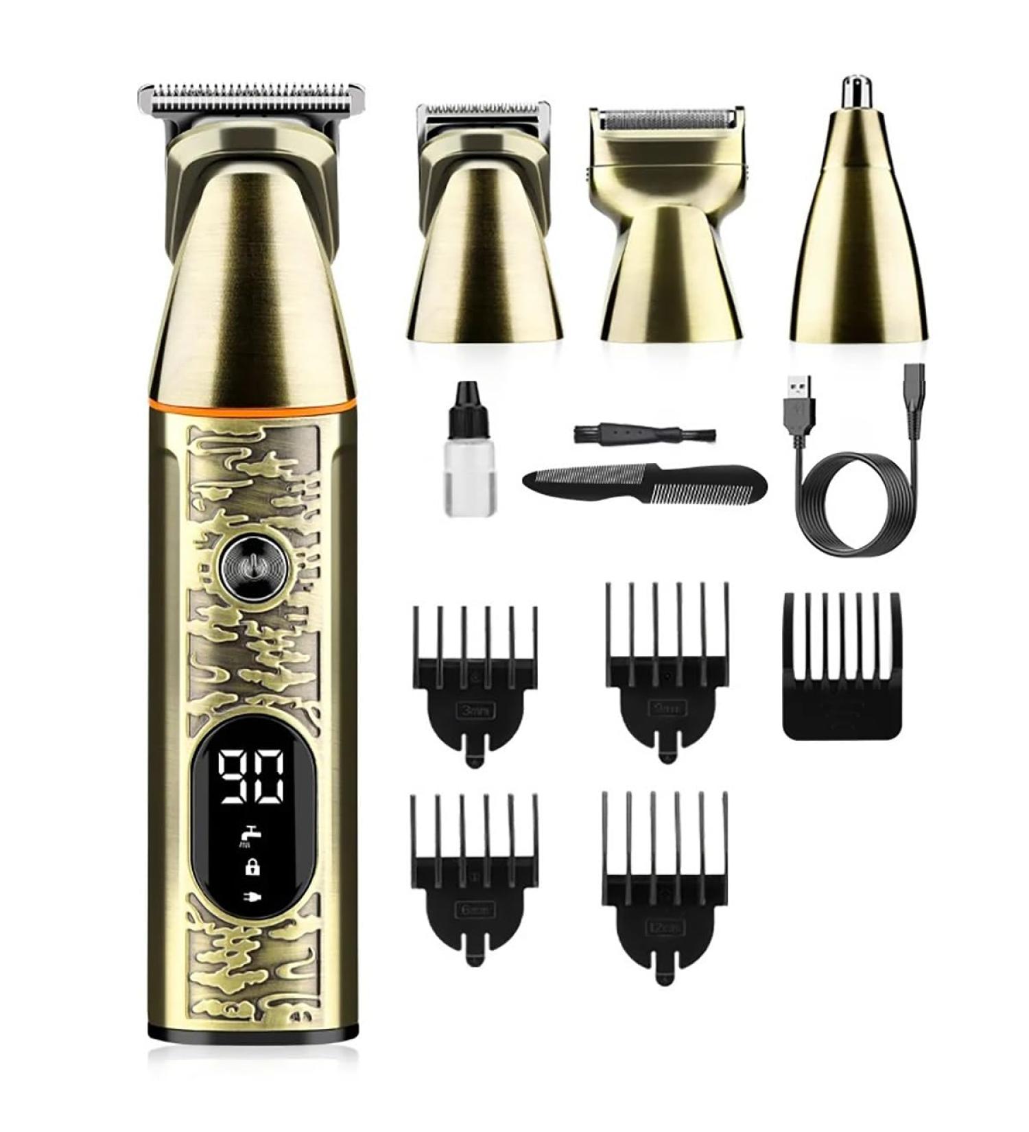 4-in-1 All Metal Hair Clippers for Men - Electric Trimmer Shaver & Grooming Kit | International Shipping Available - Buy Online on GoSupps.com
