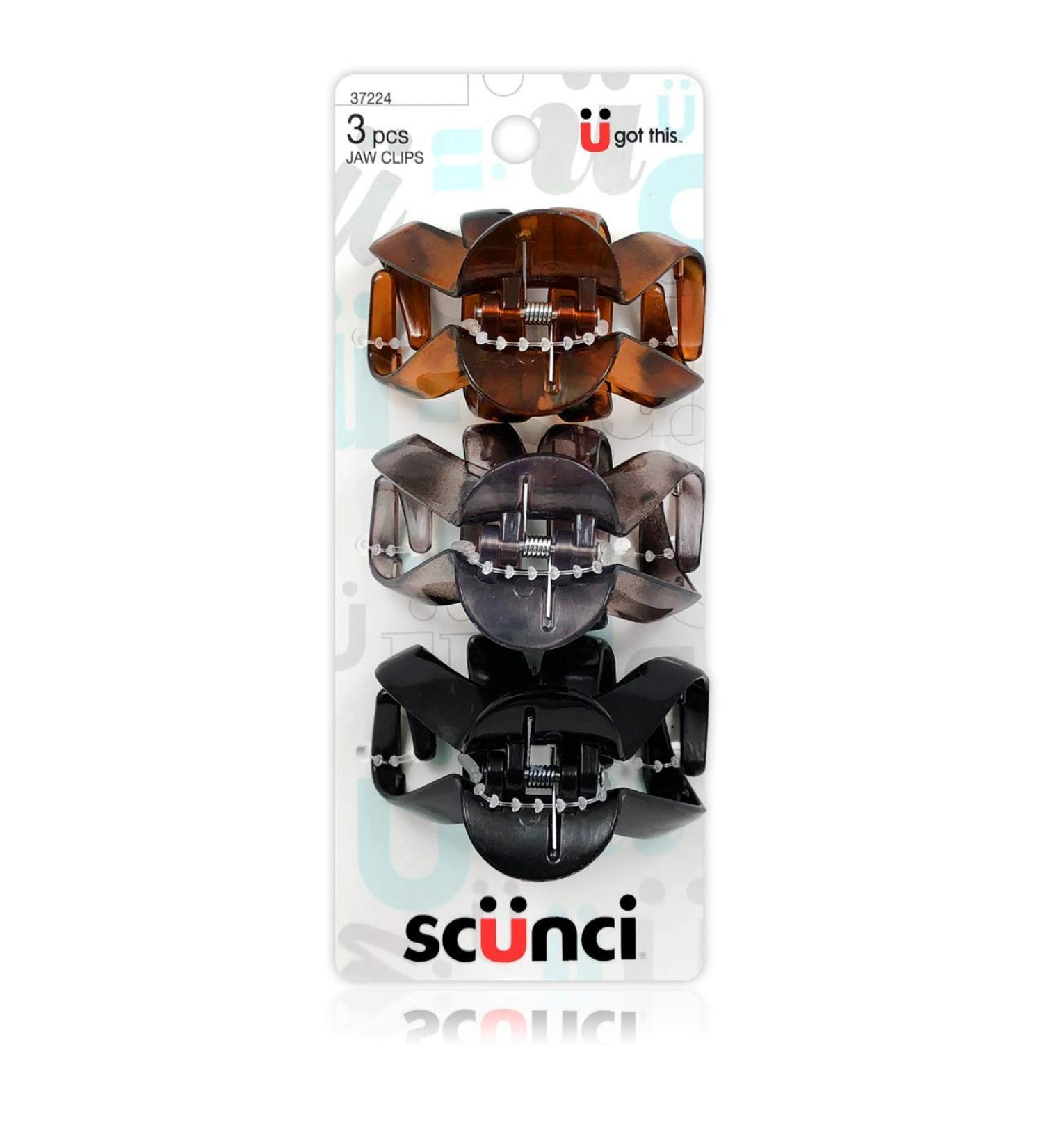 Scunci Octopus Jaw Clips Assorted Colors 3-Pieces per Pack (1-Pack)