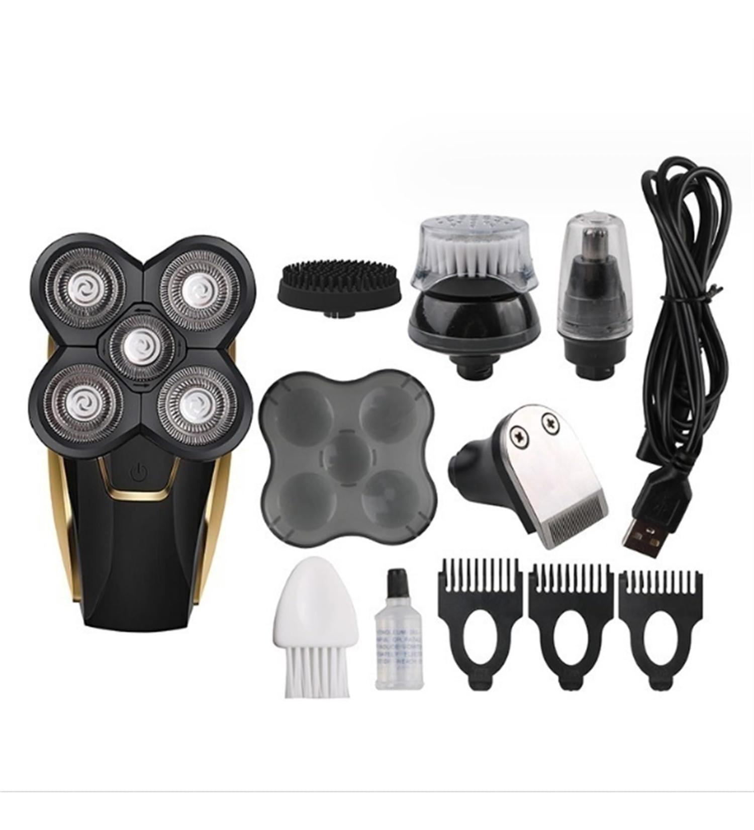 Buy 5 in 1 Electric Head Shaver for Bald Men - Waterproof 5D Floating Cutter & Beard Trimmer - Cordless USB Charging - International Shipping Available - Buy Online on GoSupps.com