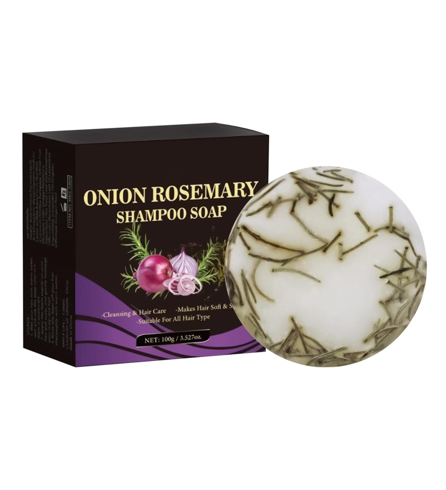 Solid shampoo 100 g rosemary onion shampoo deep cleansing scalp medium moisture soap scalp nourishment for scalp wellness routine routine travel basin - Buy Online on GoSupps.com