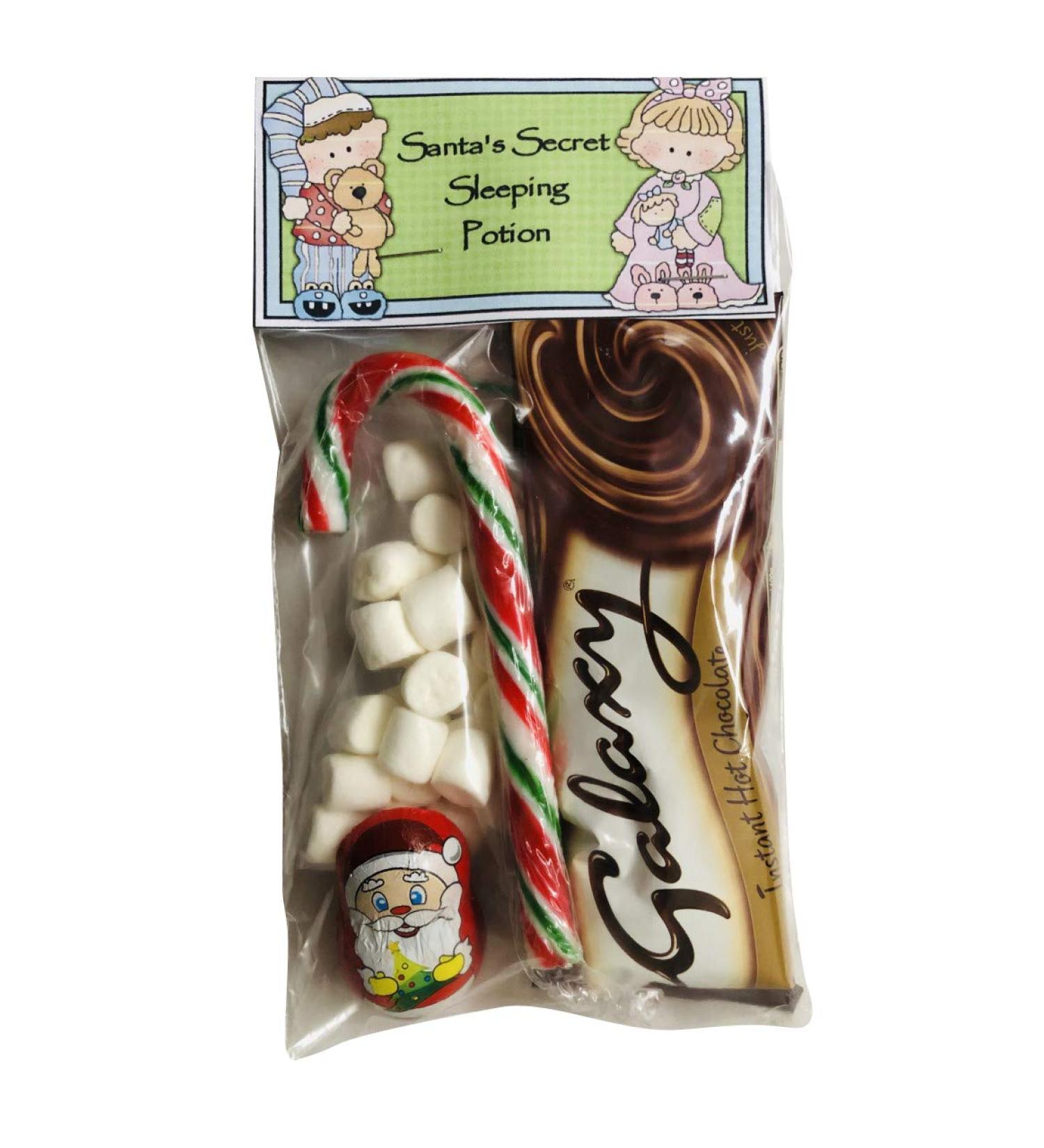 Santa's Magic Sleeping Potion Christmas Eve Box Fillers Hot Chocolate Marshmallows Choc & Candy Cane Santa Hot Choc Stocking Filler Secret Santa snowman soup - Buy Online on GoSupps.com