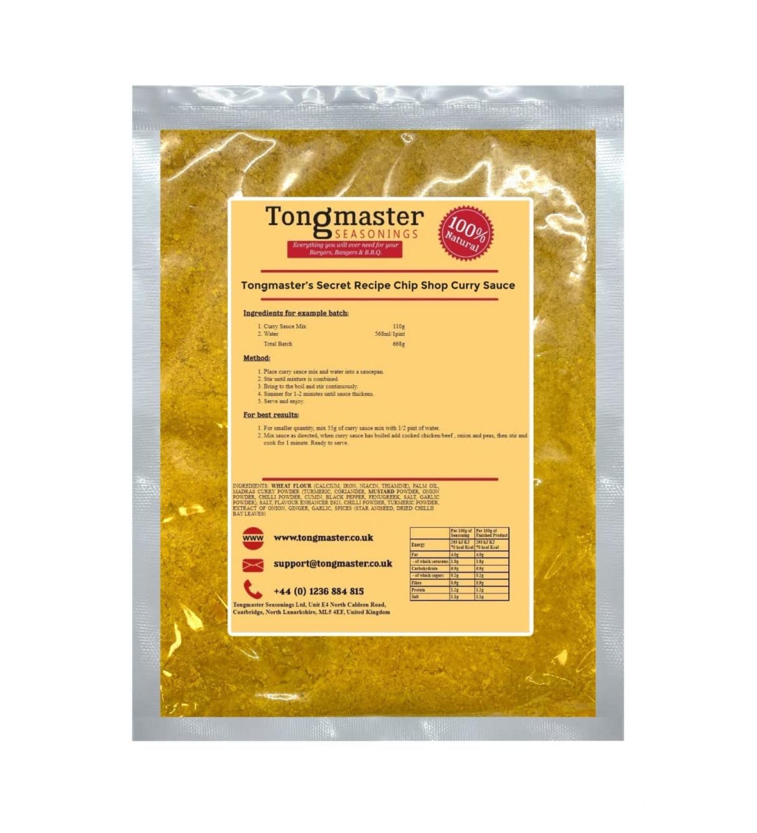 Tongmaster's Chip Shop Curry Sauce Secret Recipe 110g Serves 4