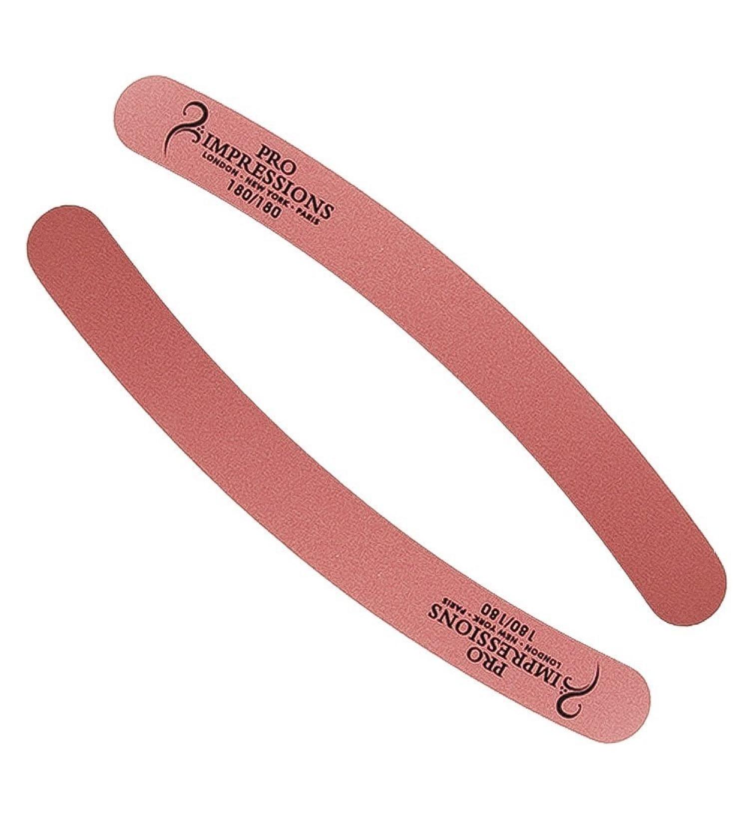 Pro Impressions 180/180 Grit Boomerang Nail Files 25-Piece Brown Black