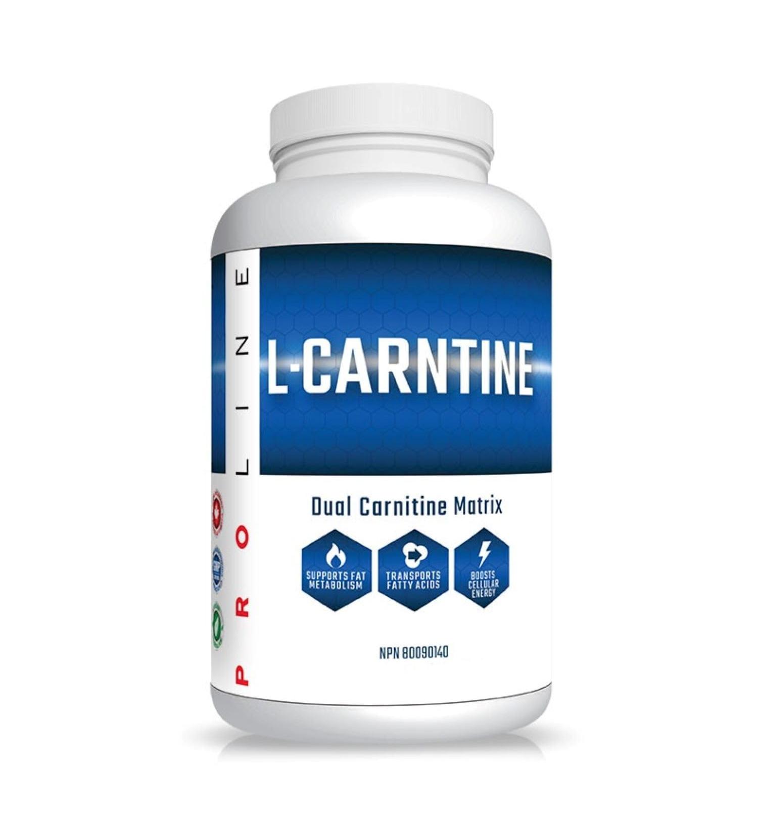 Pro Line L-Carnitine Capsules | Dual Carnitine Matrix with L-Carnitine Tartrate | Stimulant Free Metabolism Support Endurance Recovery | 1470mg Total Carnitine (180 Capsules) - Buy Online on GoSupps.com