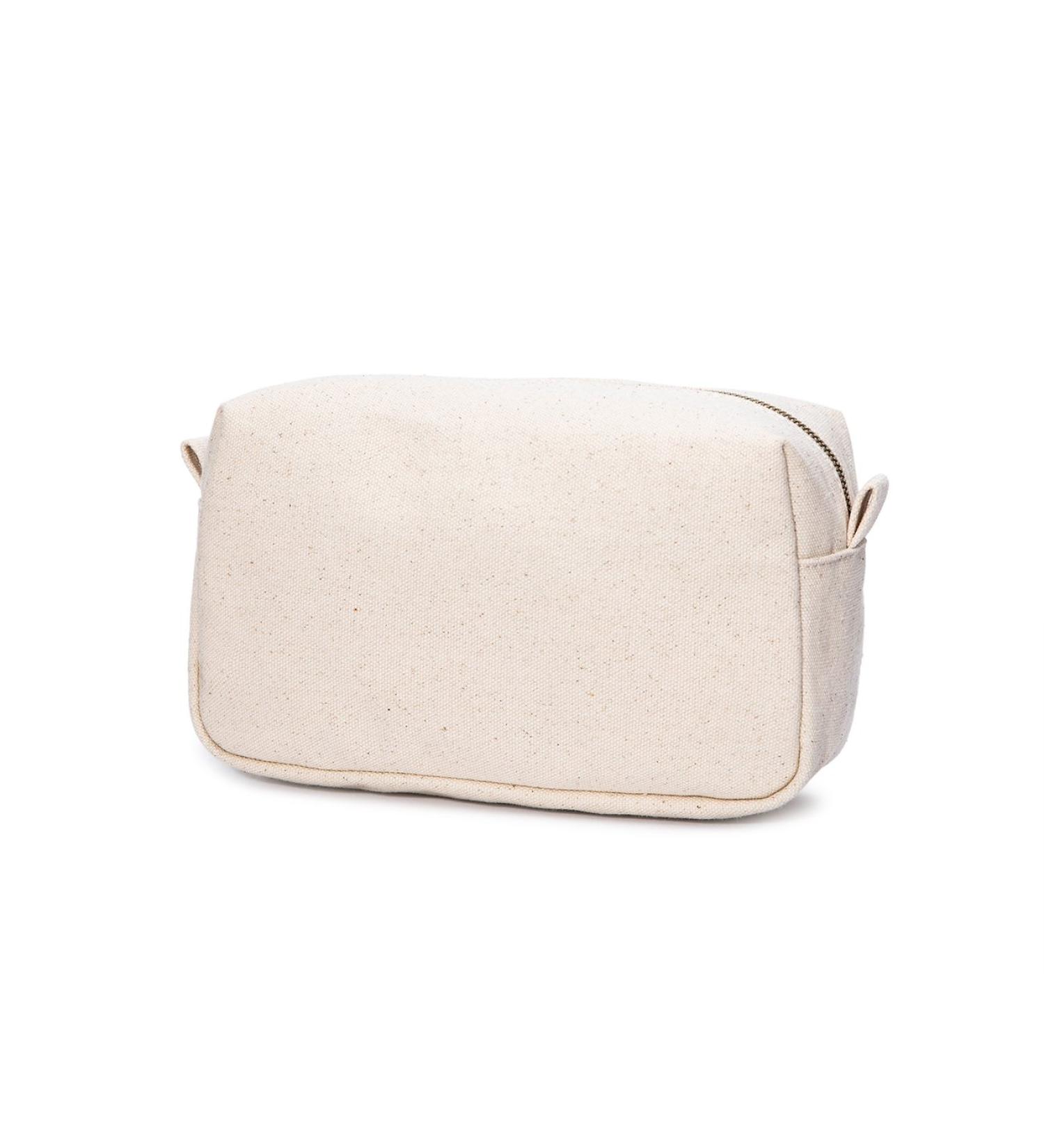 Yonben Small Canvas Makeup Bag - Portable Water-Resistant Toiletry Pouch for Women - Beige - Buy Online on GoSupps.com